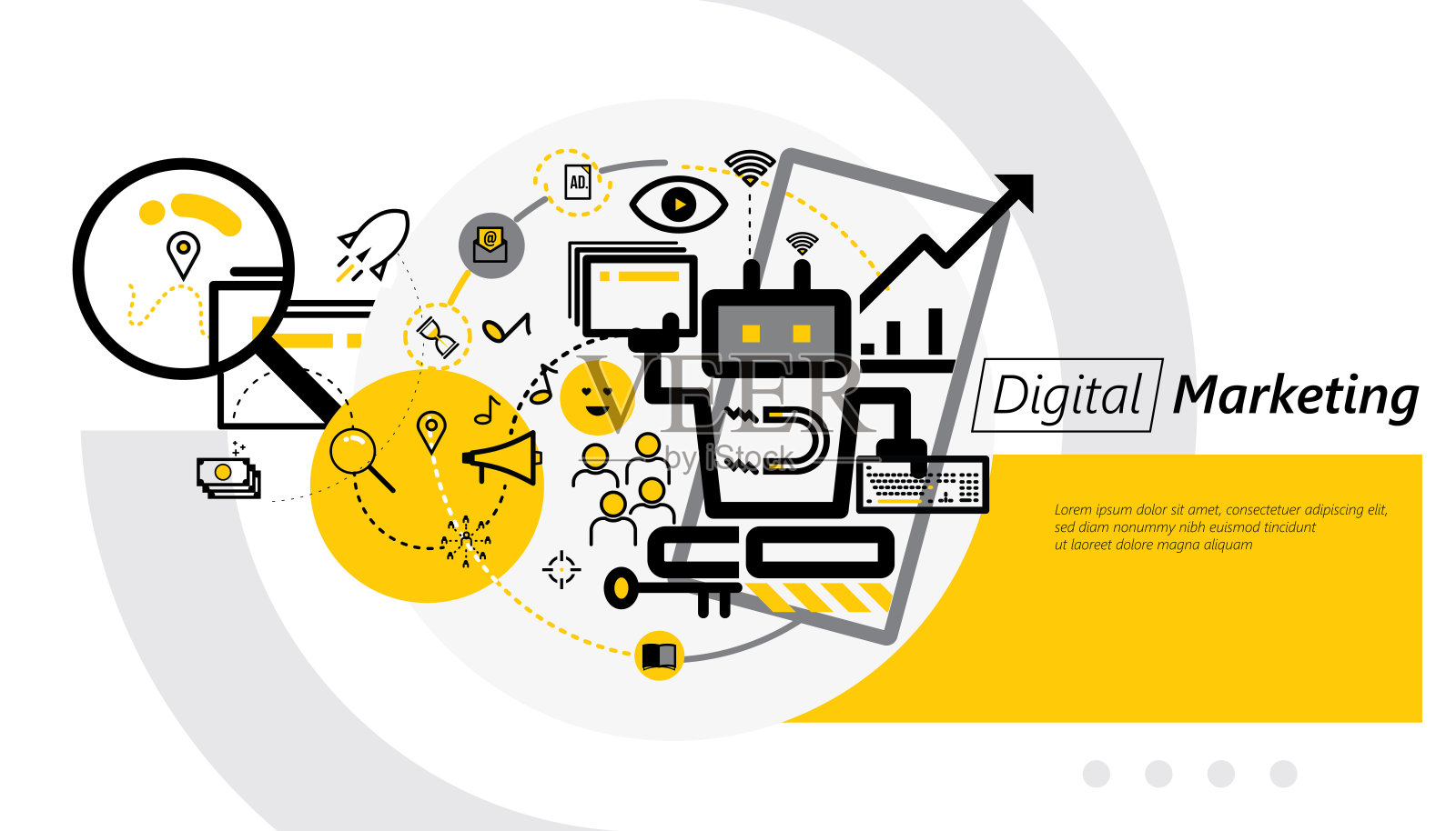 数字营销插画图片素材