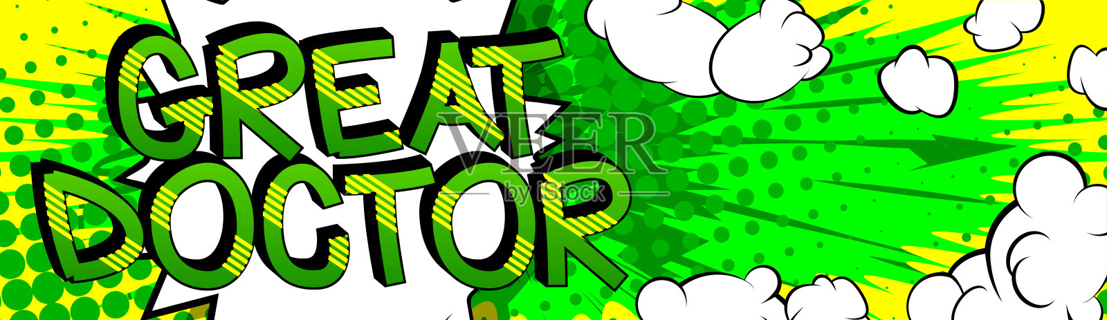 伟大的医生漫画风格的卡通文字插画图片素材