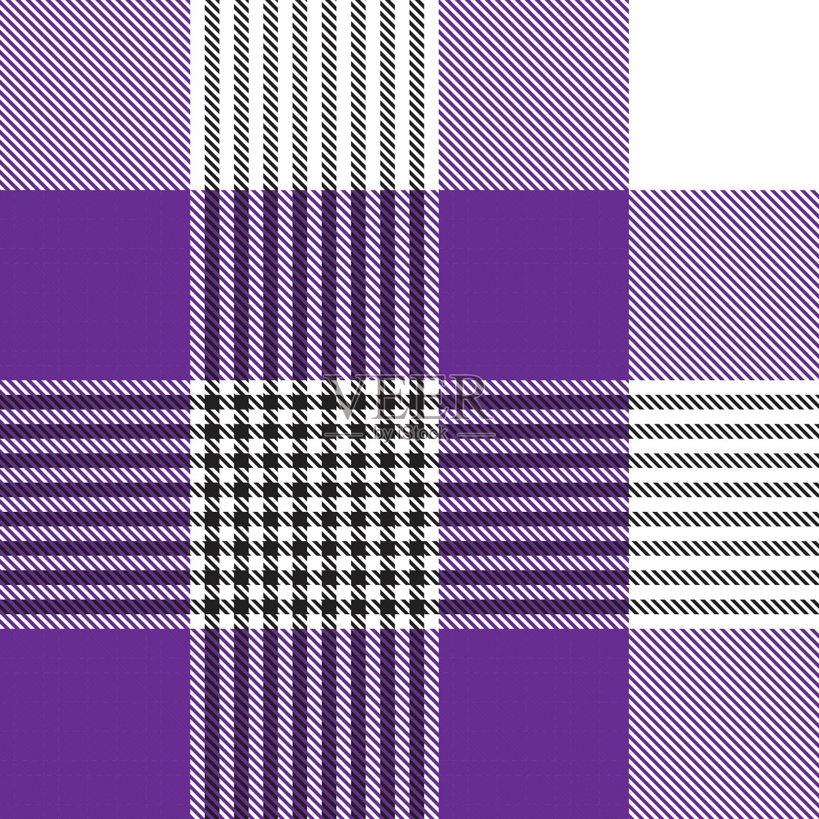 紫格伦格子呢无缝图案插画图片素材
