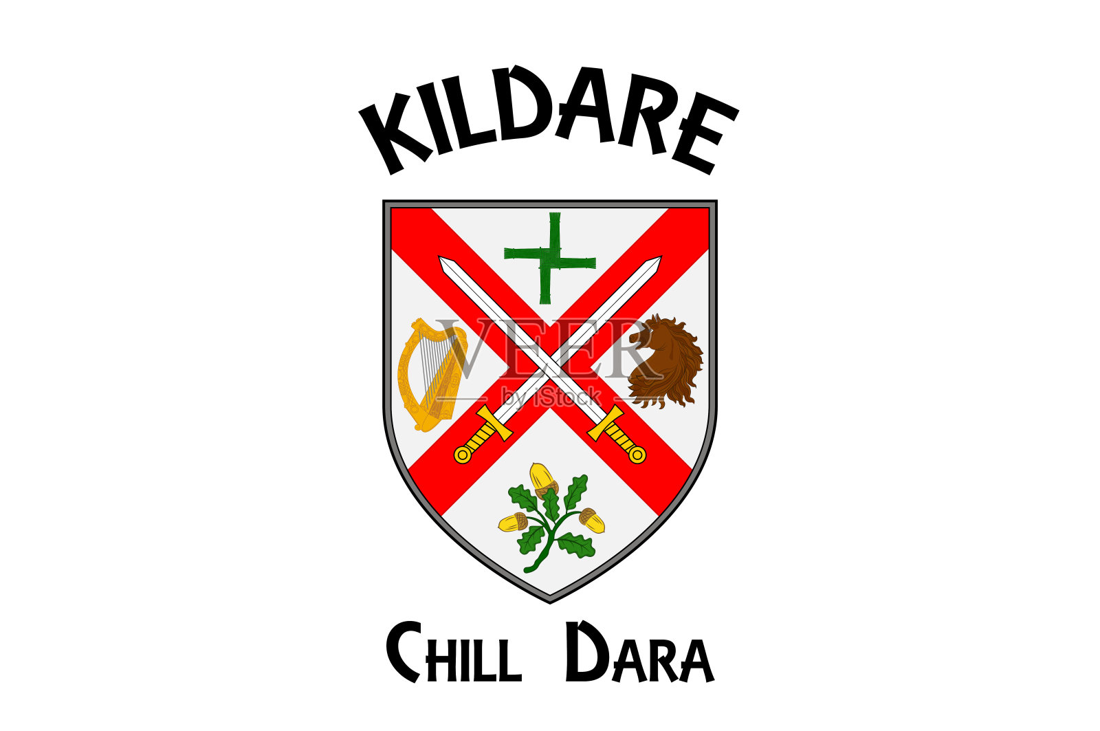 爱尔兰基尔代尔郡的旗帜设计元素图片