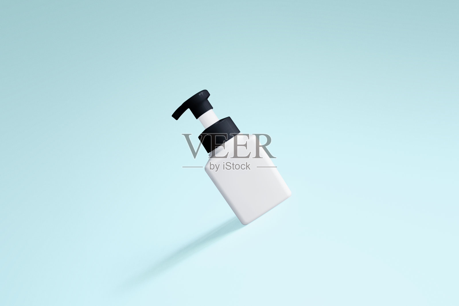 广告形象的一个简单的洗手液白色瓶照片摄影图片