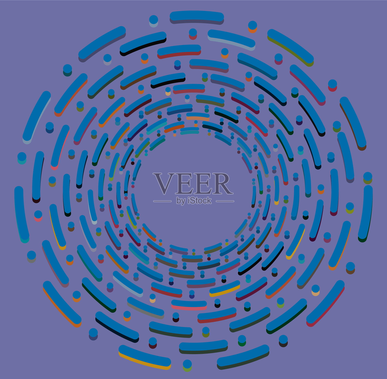 多色卷曲线圈旋转蜗壳形状插画图片素材