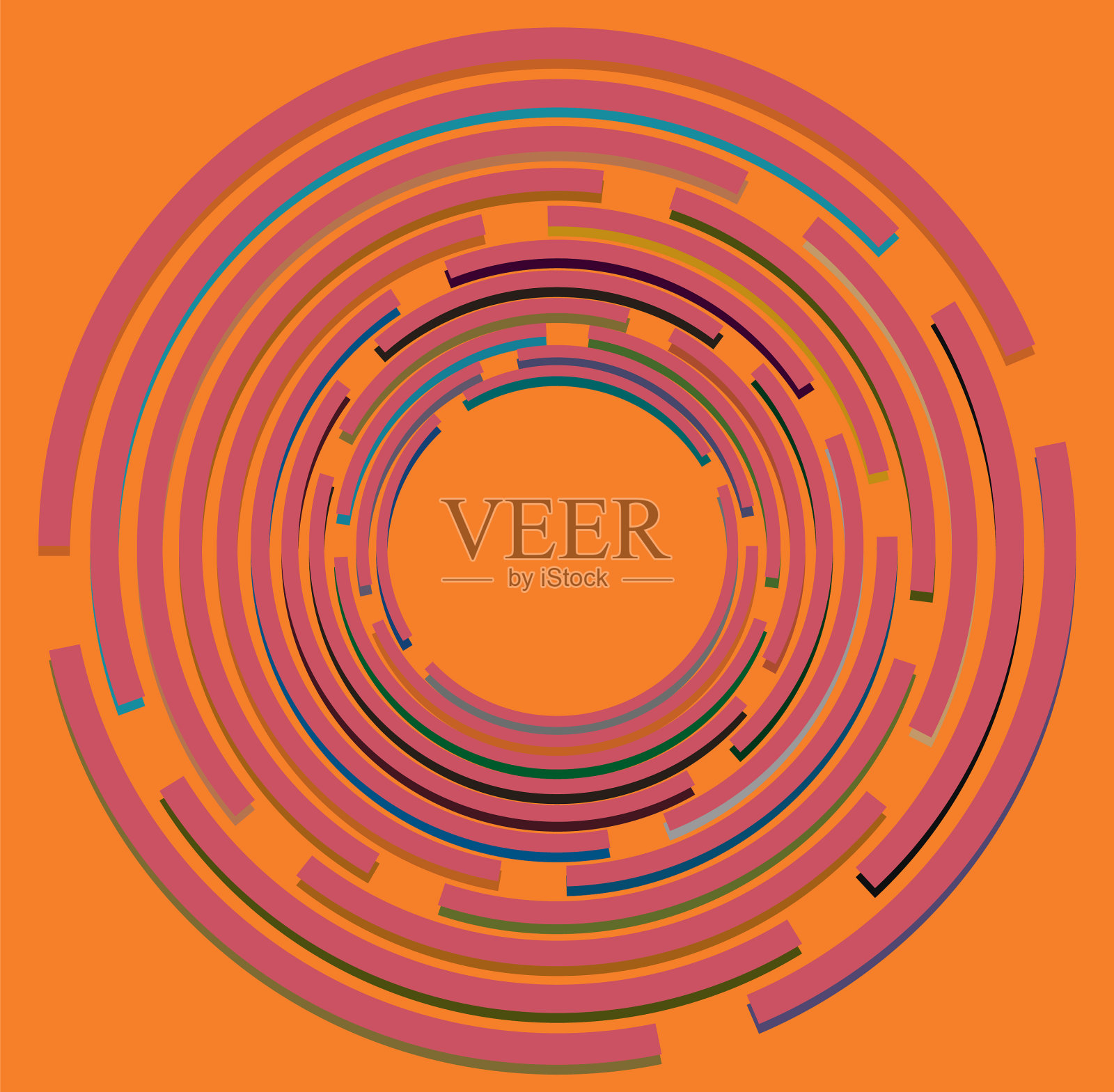 多色卷曲线圈旋转蜗壳形状插画图片素材