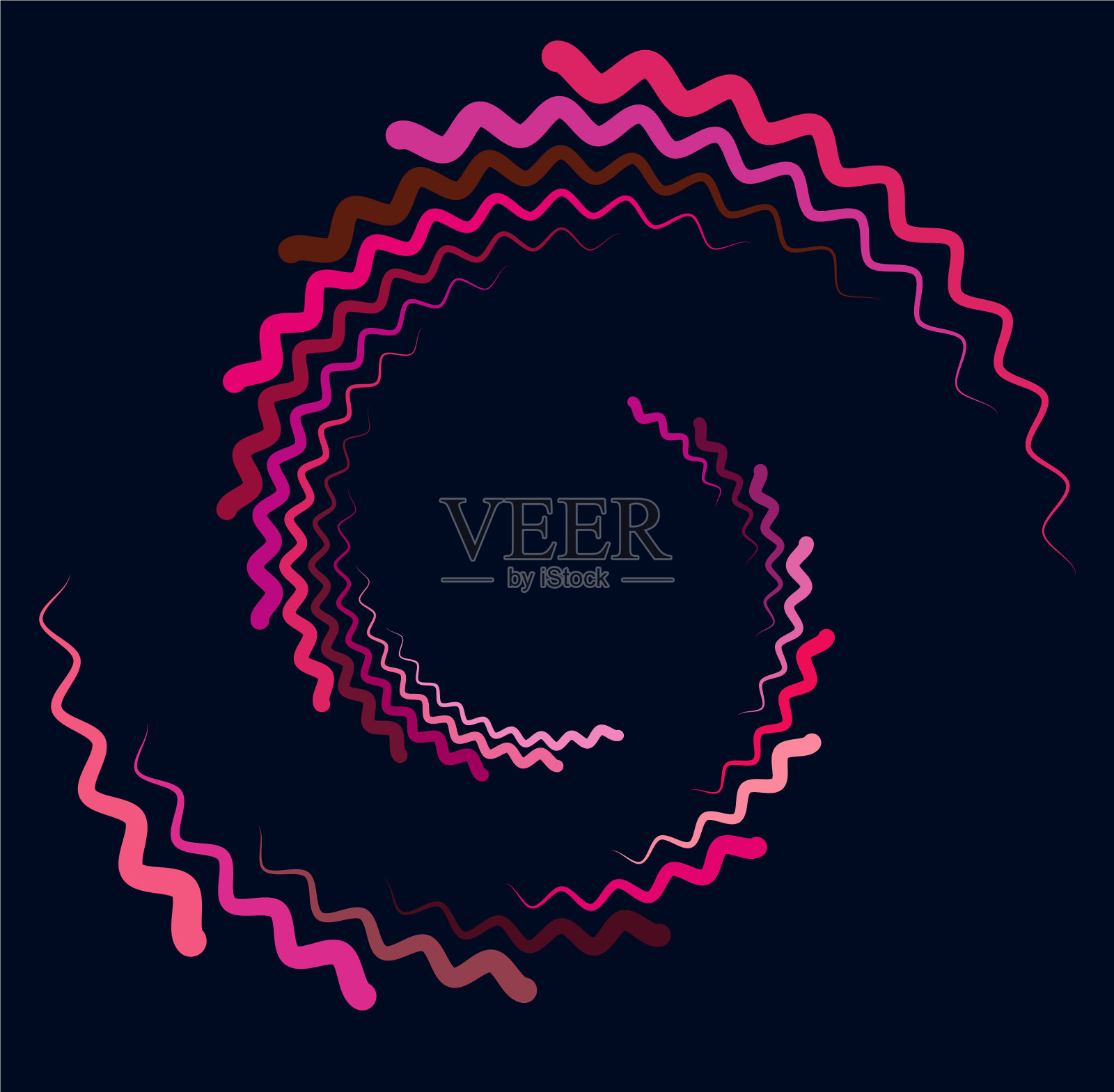 单色环旋转循环同心圆环插画图片素材