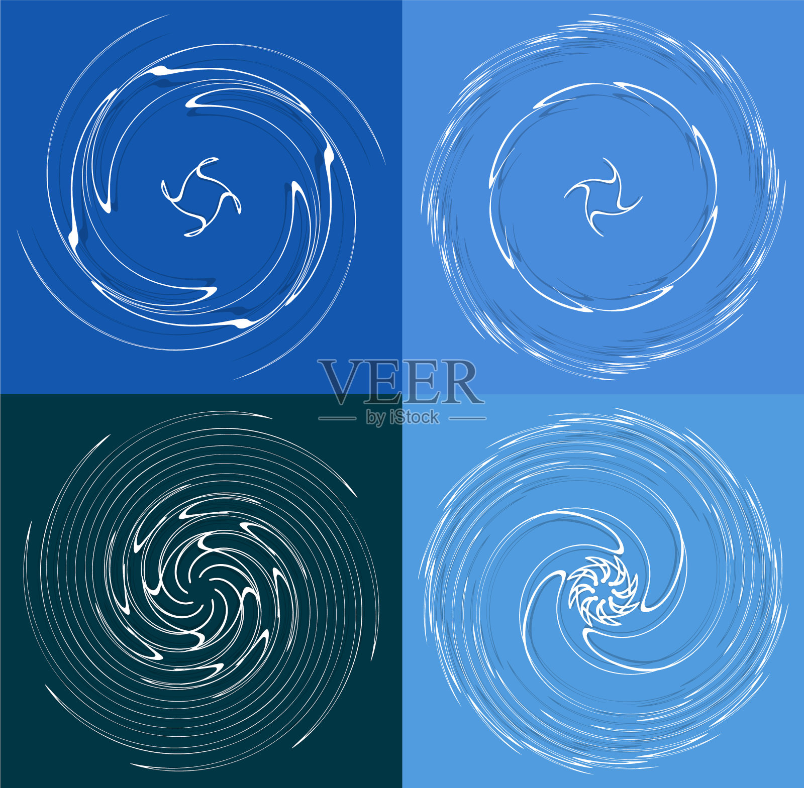 设置白色螺旋卷曲和螺旋卷曲插画图片素材