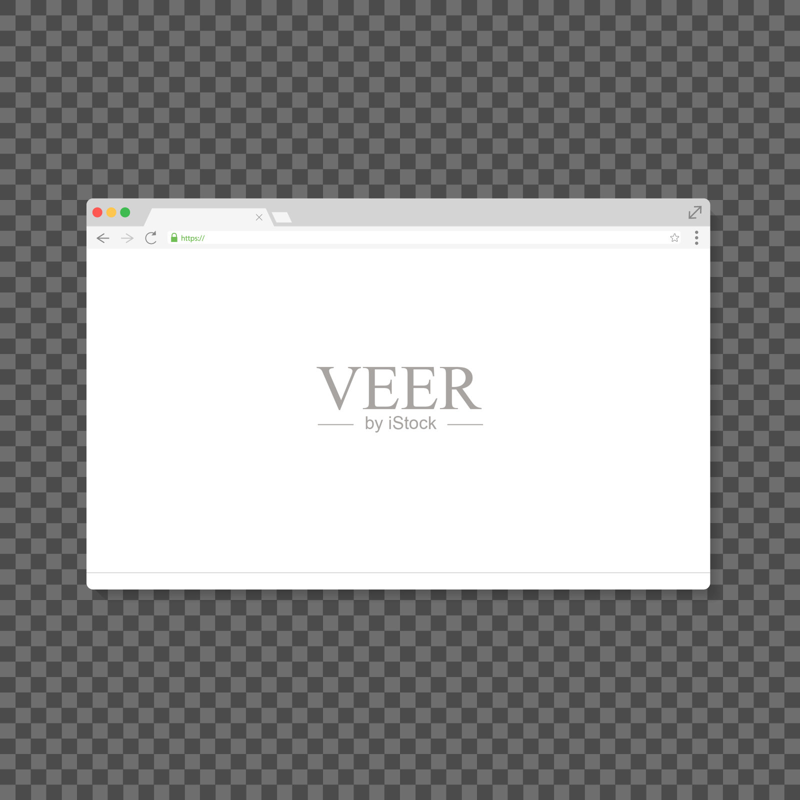 浏览器窗口白色空模板模型。向量插画图片素材