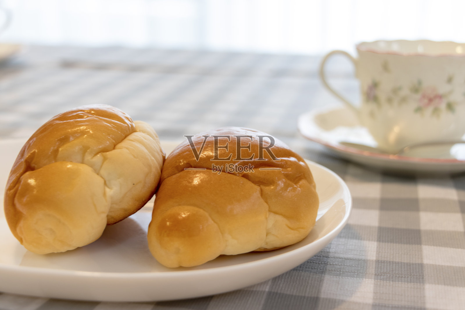 咖啡和面包照片摄影图片