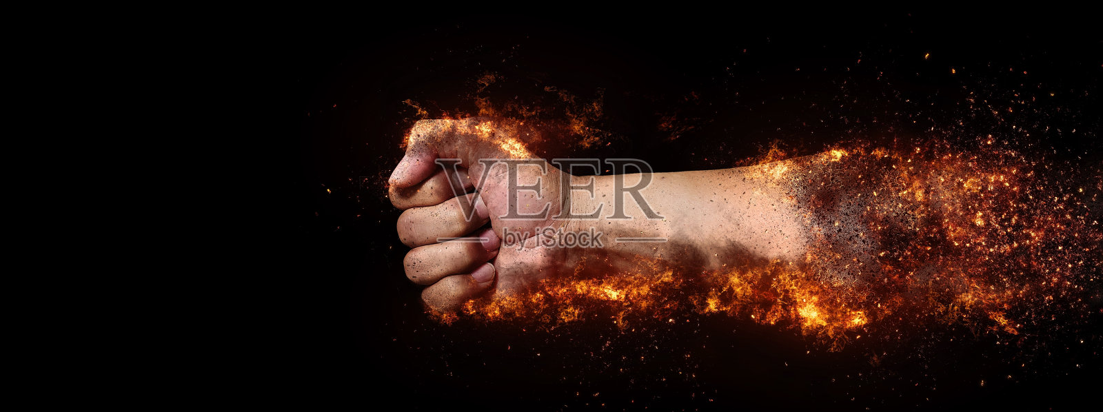 一个伸出拳头的手势的3D插图照片摄影图片