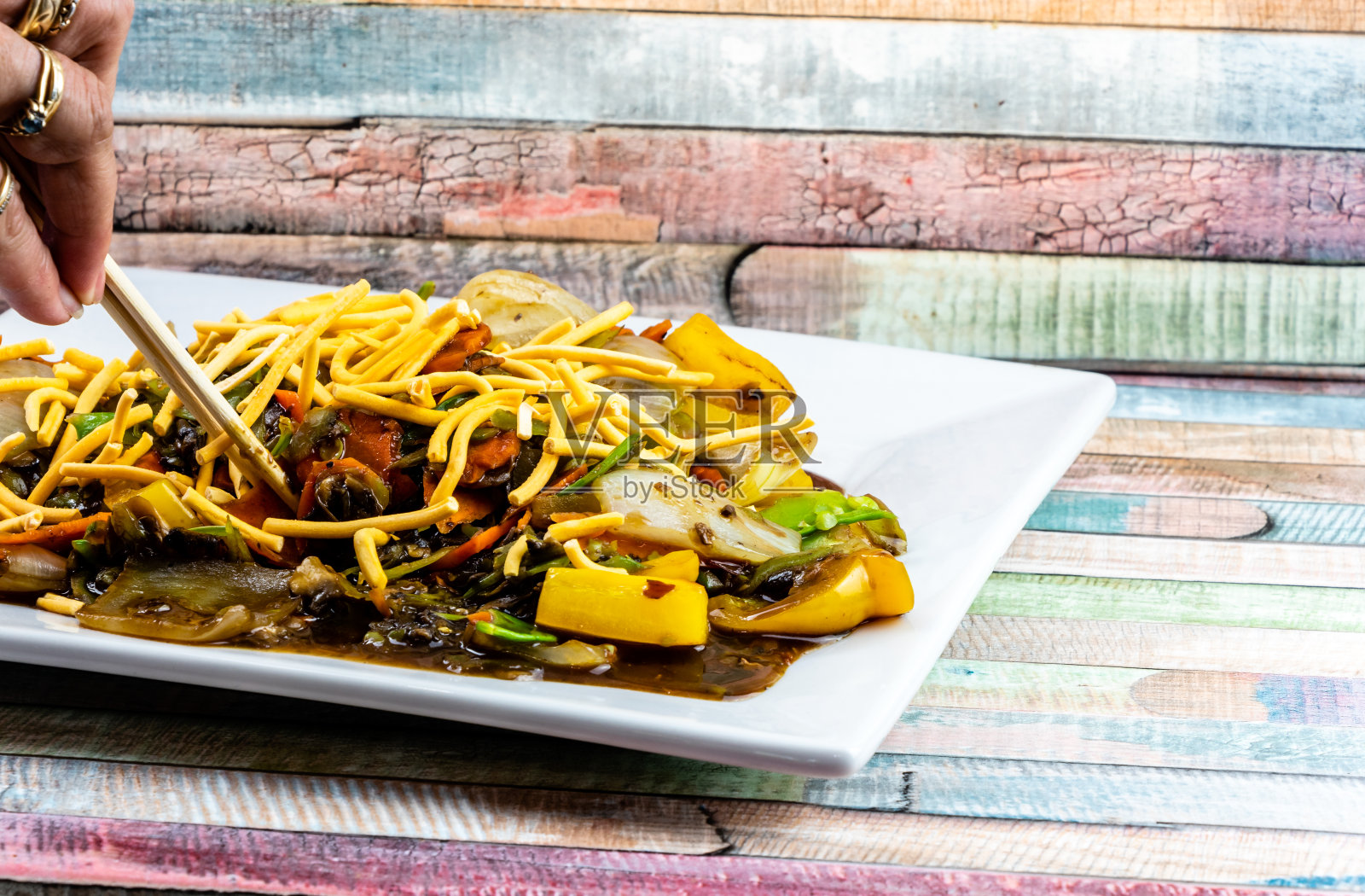 豆豉炒青菜。卡尔加里,加拿大阿尔伯塔省照片摄影图片