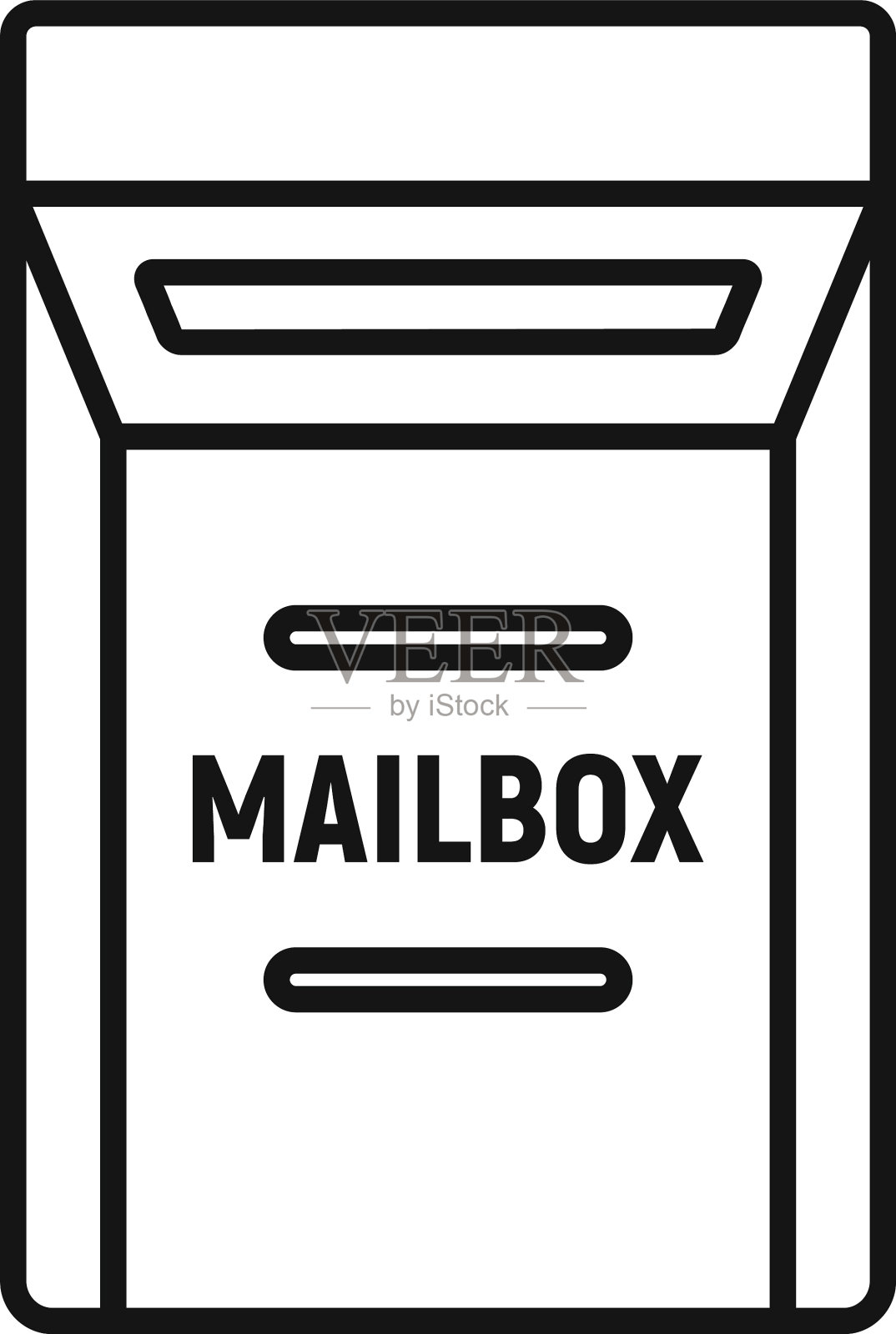 打开邮箱图标轮廓样式插画图片素材