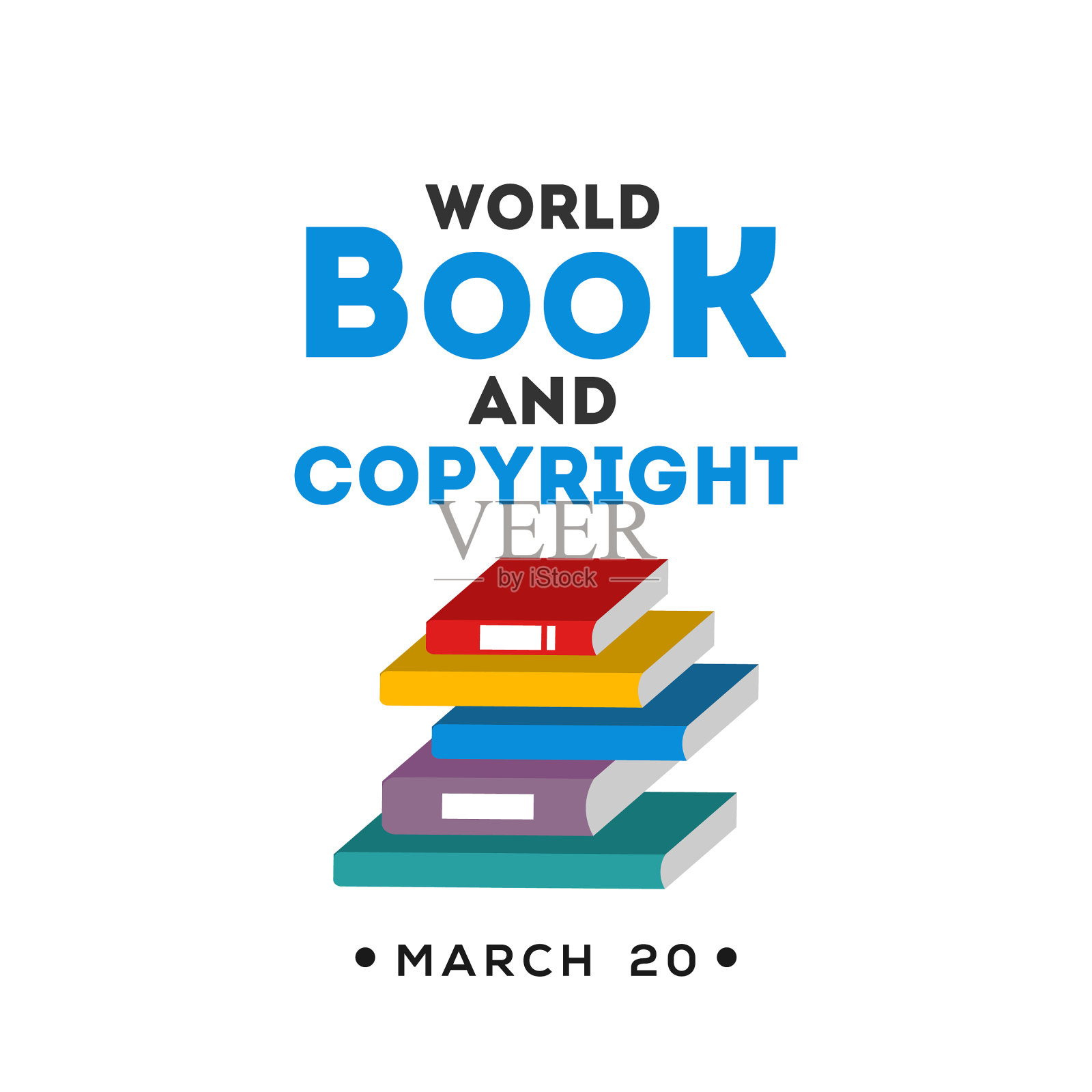 世界图书和版权日设计横幅或插画图片素材