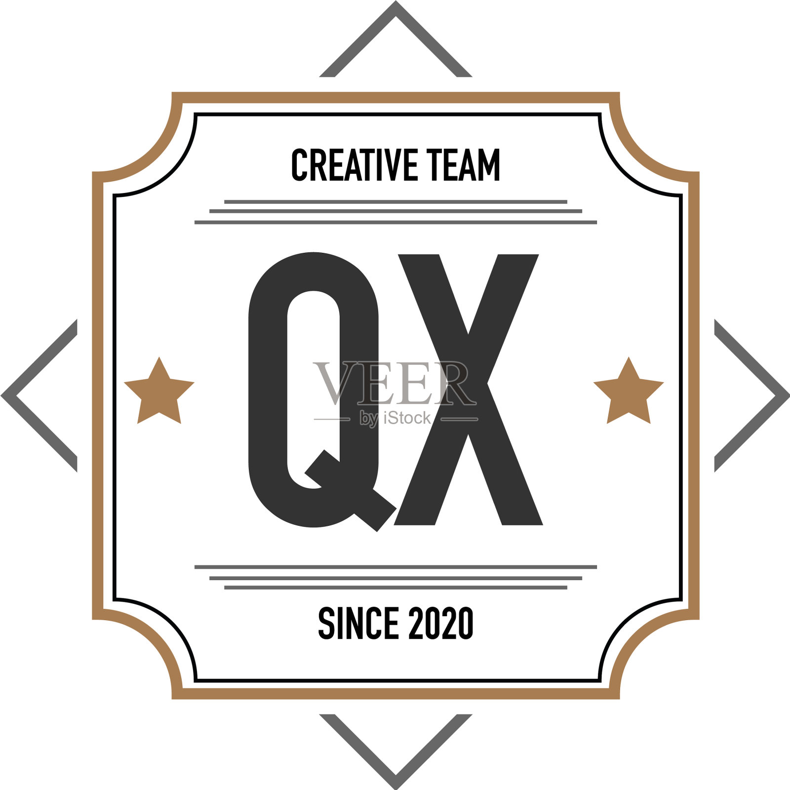 首字母qx在优雅的盒子标志设计插画图片素材