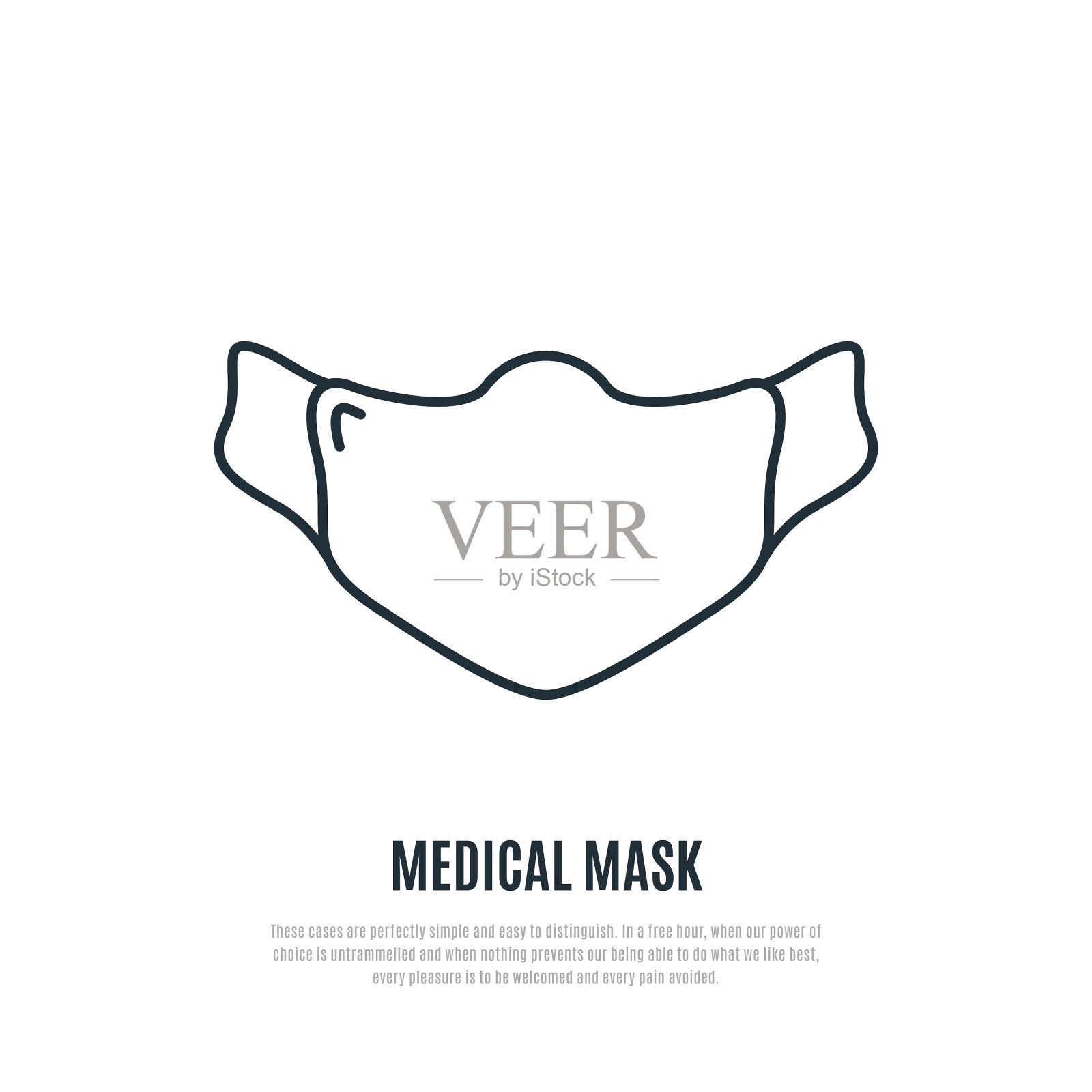 医用口罩衬垫图标隔离插画图片素材