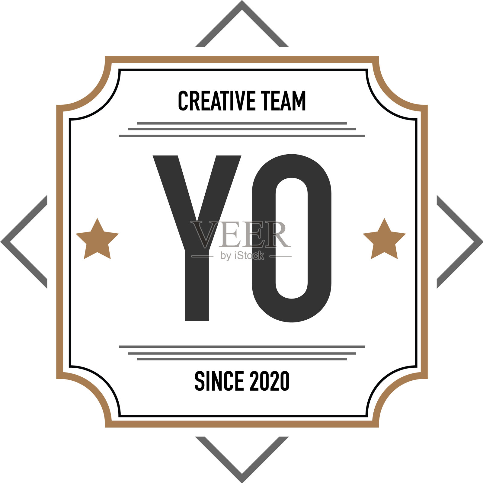 首字母yo在优雅的盒子标志设计插画图片素材