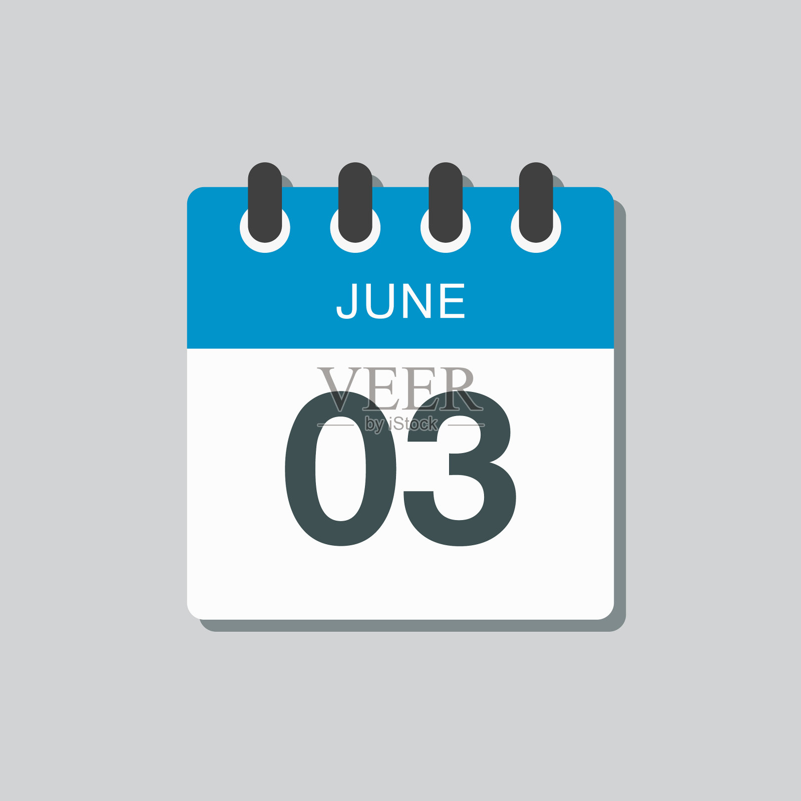 图标日历日3年6月夏季天插画图片素材