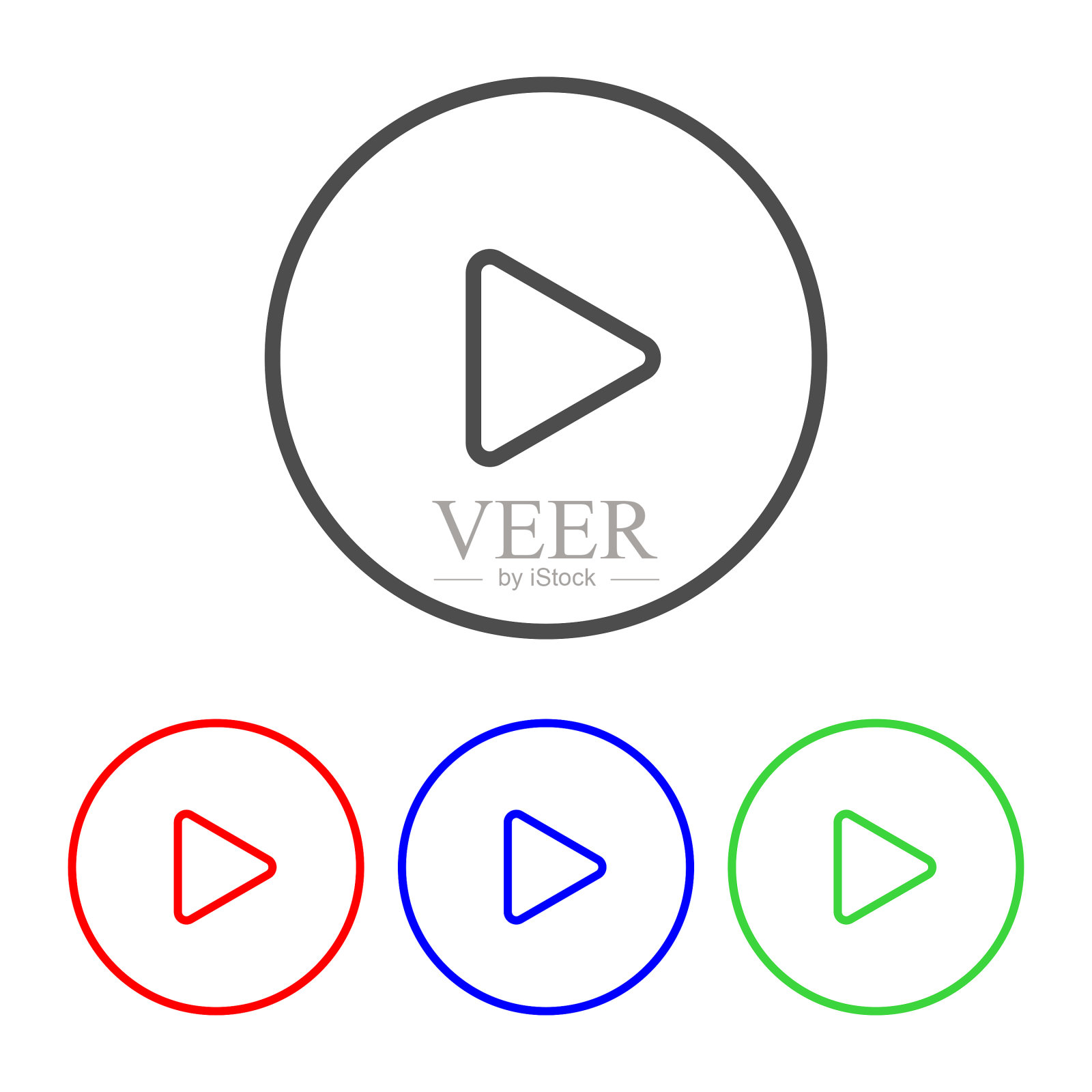 播放按钮图标。设计元素图片