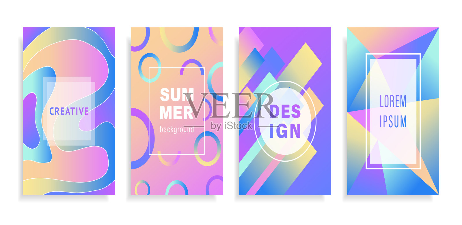 抽象矢量背景新潮的梯度液体形状和波浪流体几何线。极简主义构图与框架的文本，标志或信息。当代创意设计模板的介绍，封面，壁纸。设计模板素材