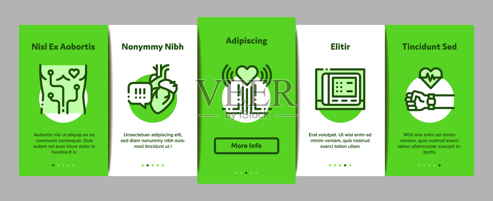 高血压疾病上船元素图标设置矢量插画图片素材