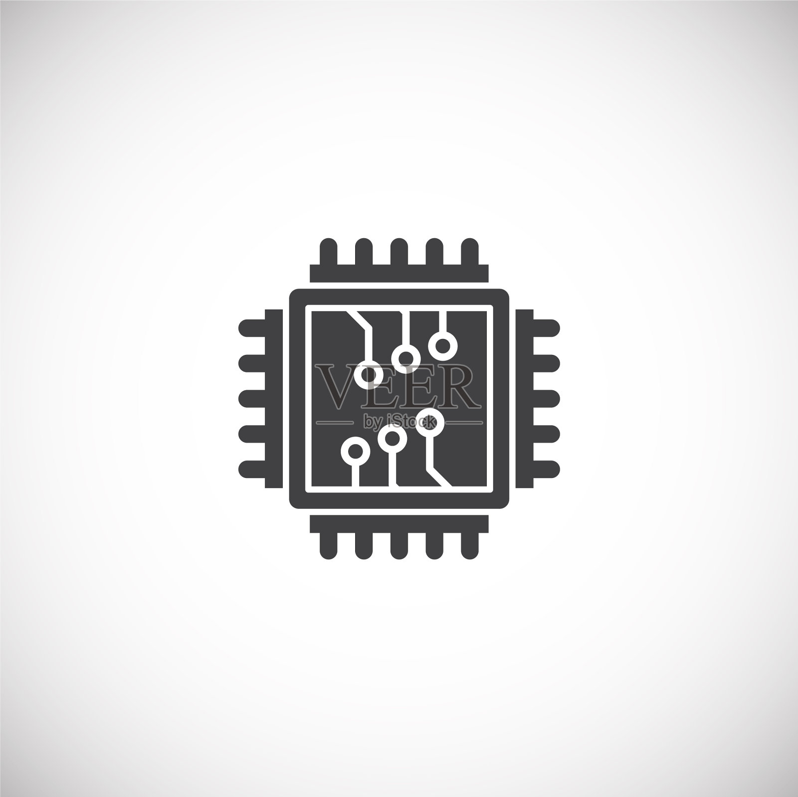 处理器芯片相关图标背景为插画图片素材