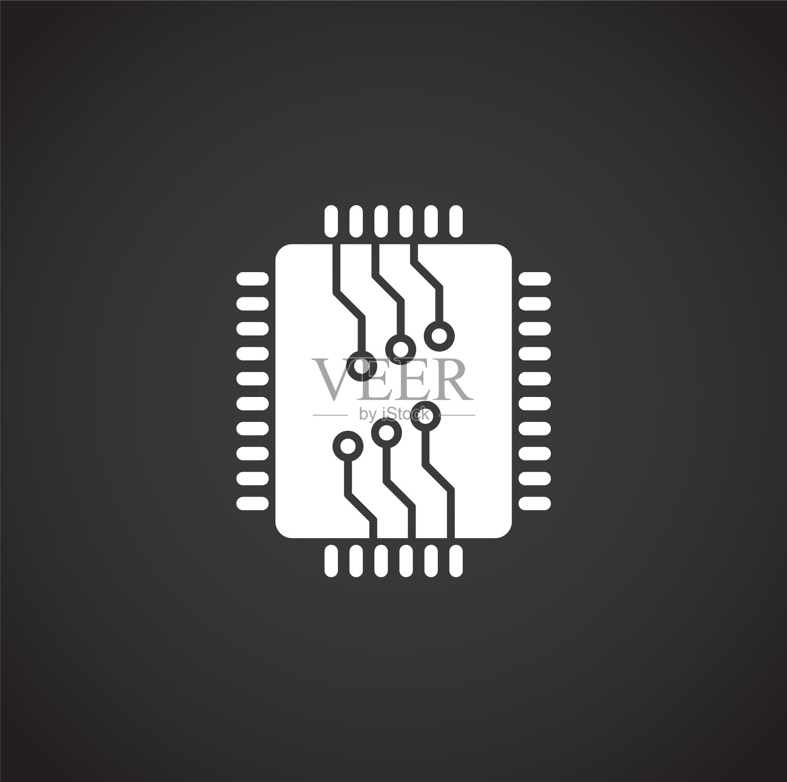 处理器芯片相关图标背景为插画图片素材