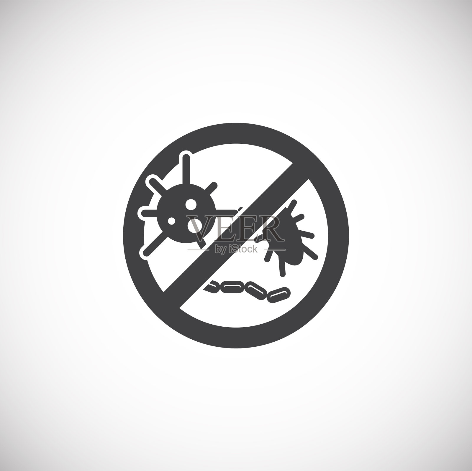 背景上的感染预防相关图标插画图片素材