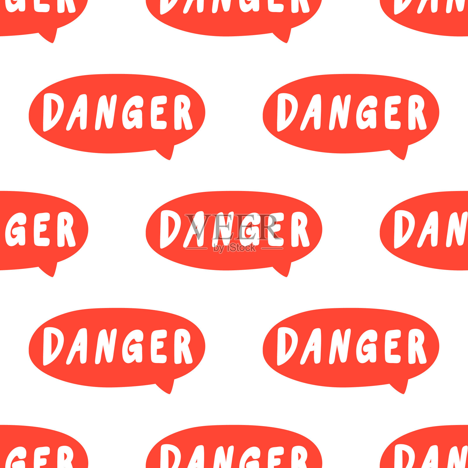 危险。矢量无缝模式与书法手绘文本。适合包装纸，婚礼卡，生日邀请，图案填充，墙纸插画图片素材