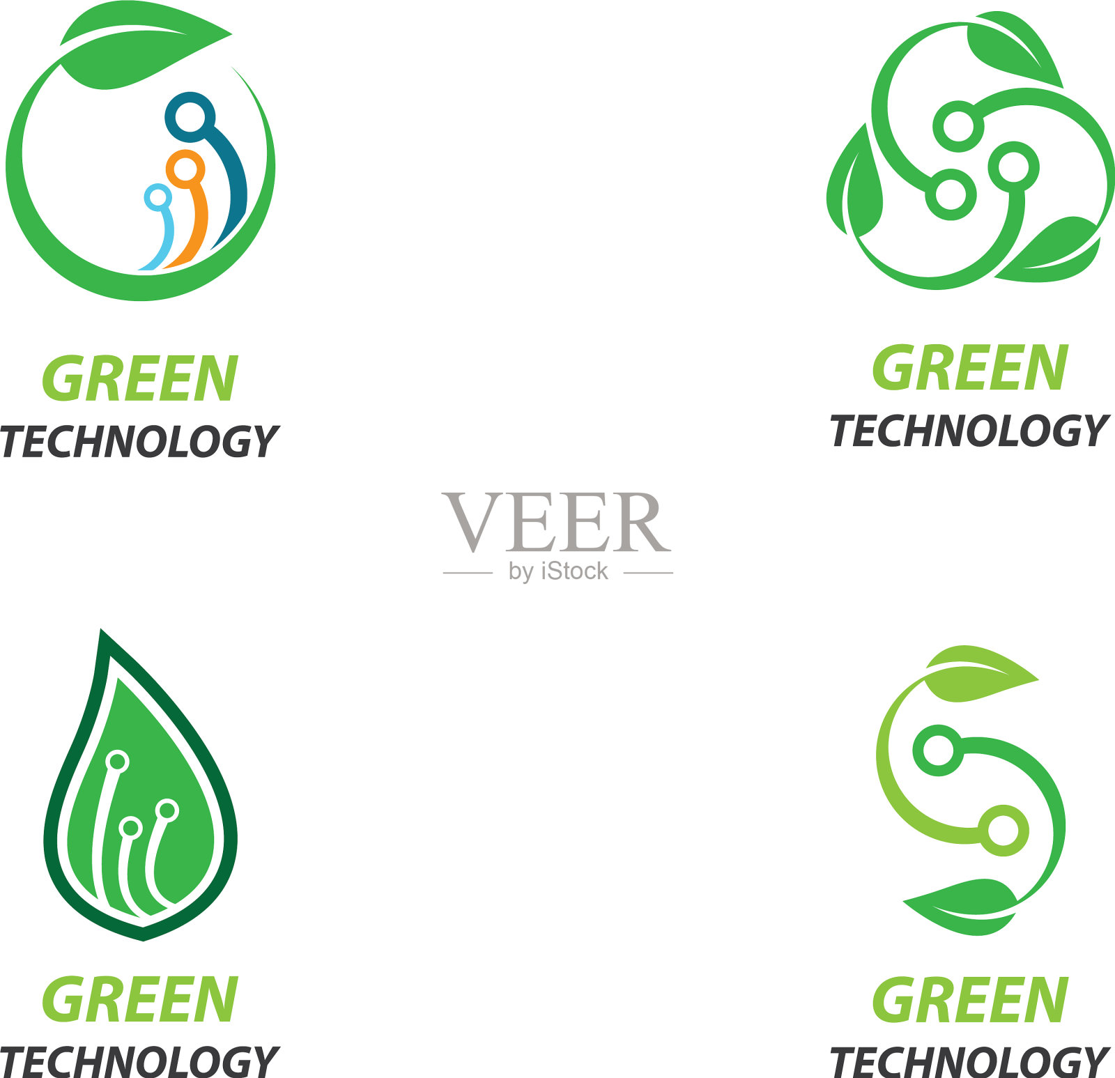 绿色科技图标插画图片素材