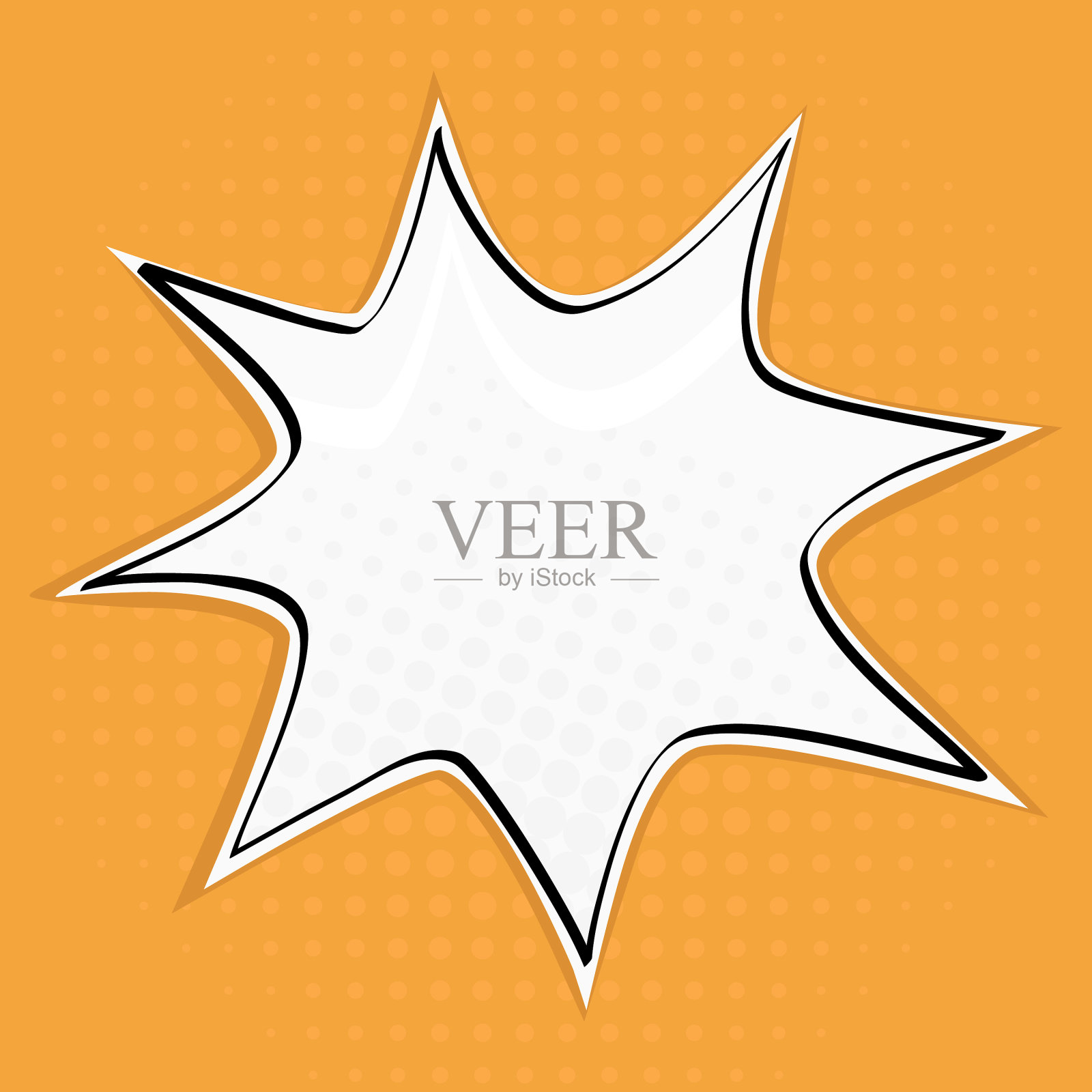 语音气泡在星星形状的橙色背景插画图片素材