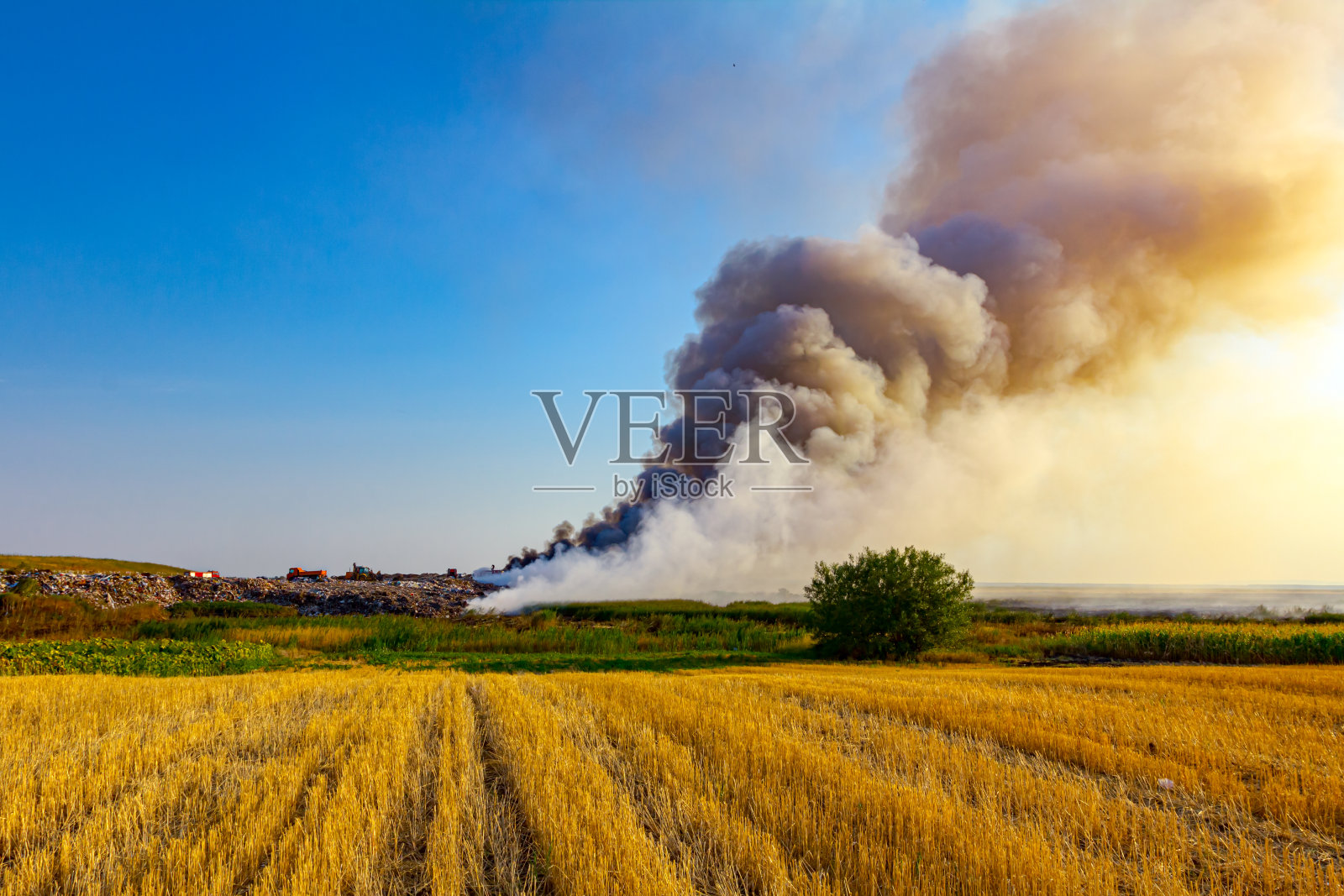 垃圾焚烧场上的垃圾堆照片摄影图片