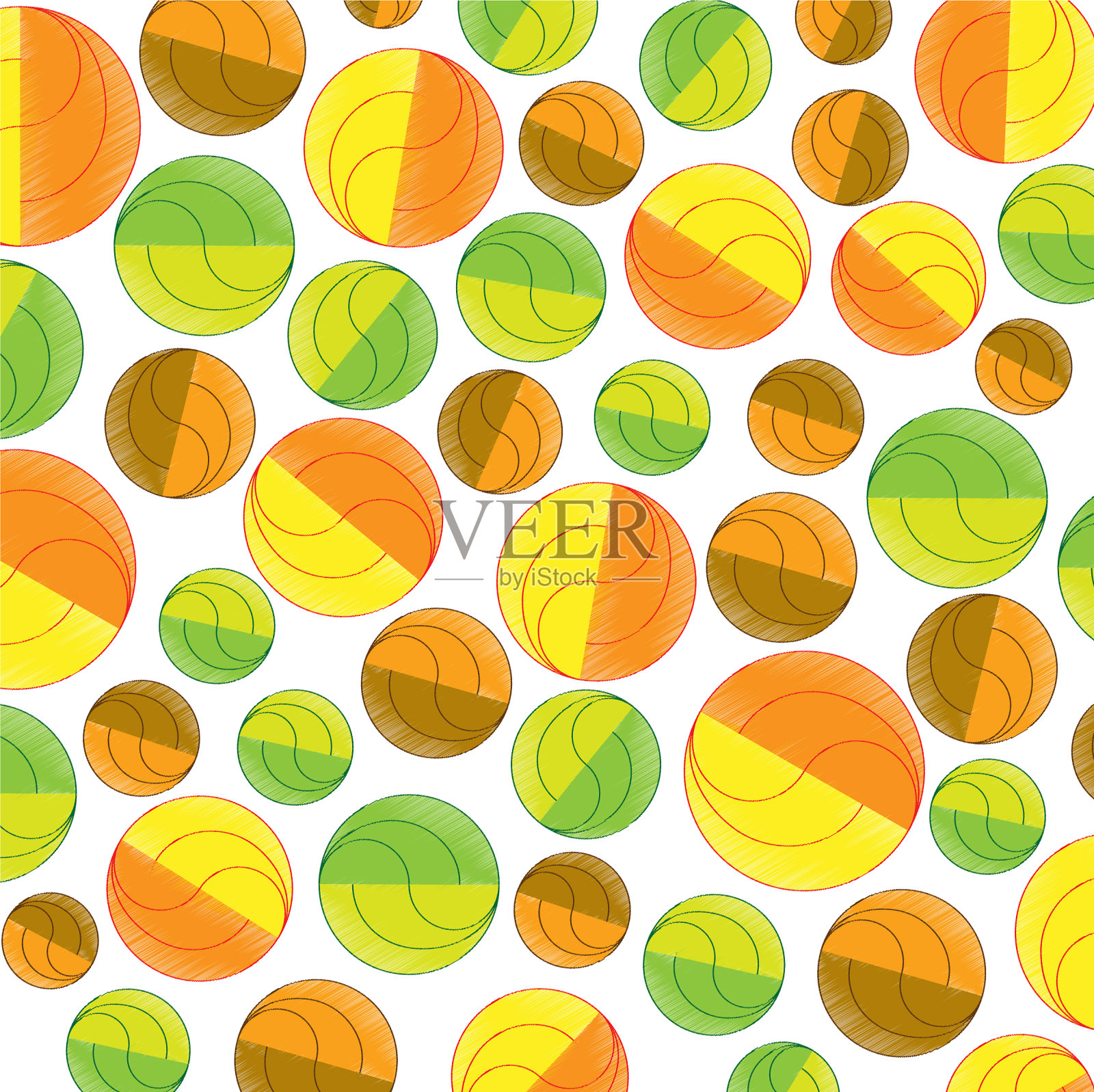 彩球图案设计插画图片素材