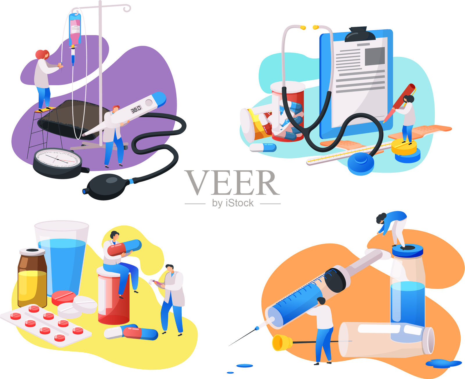 医学治疗作文集插画图片素材