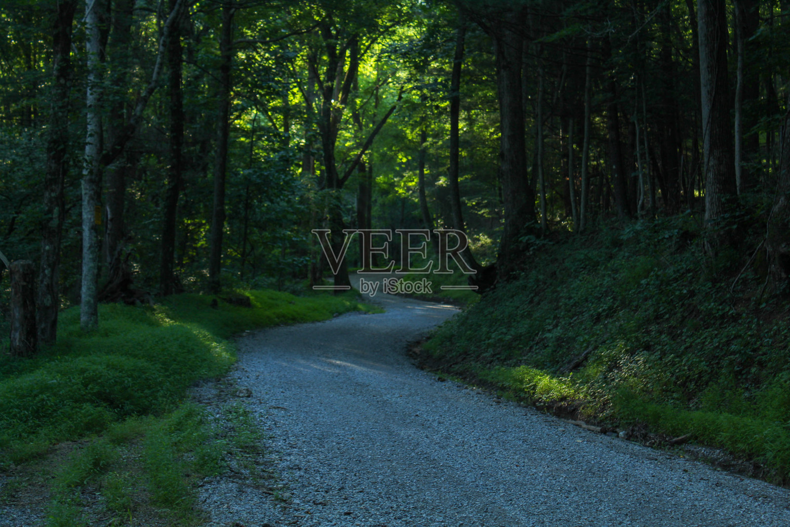 夕阳下蜿蜒的山路照片摄影图片