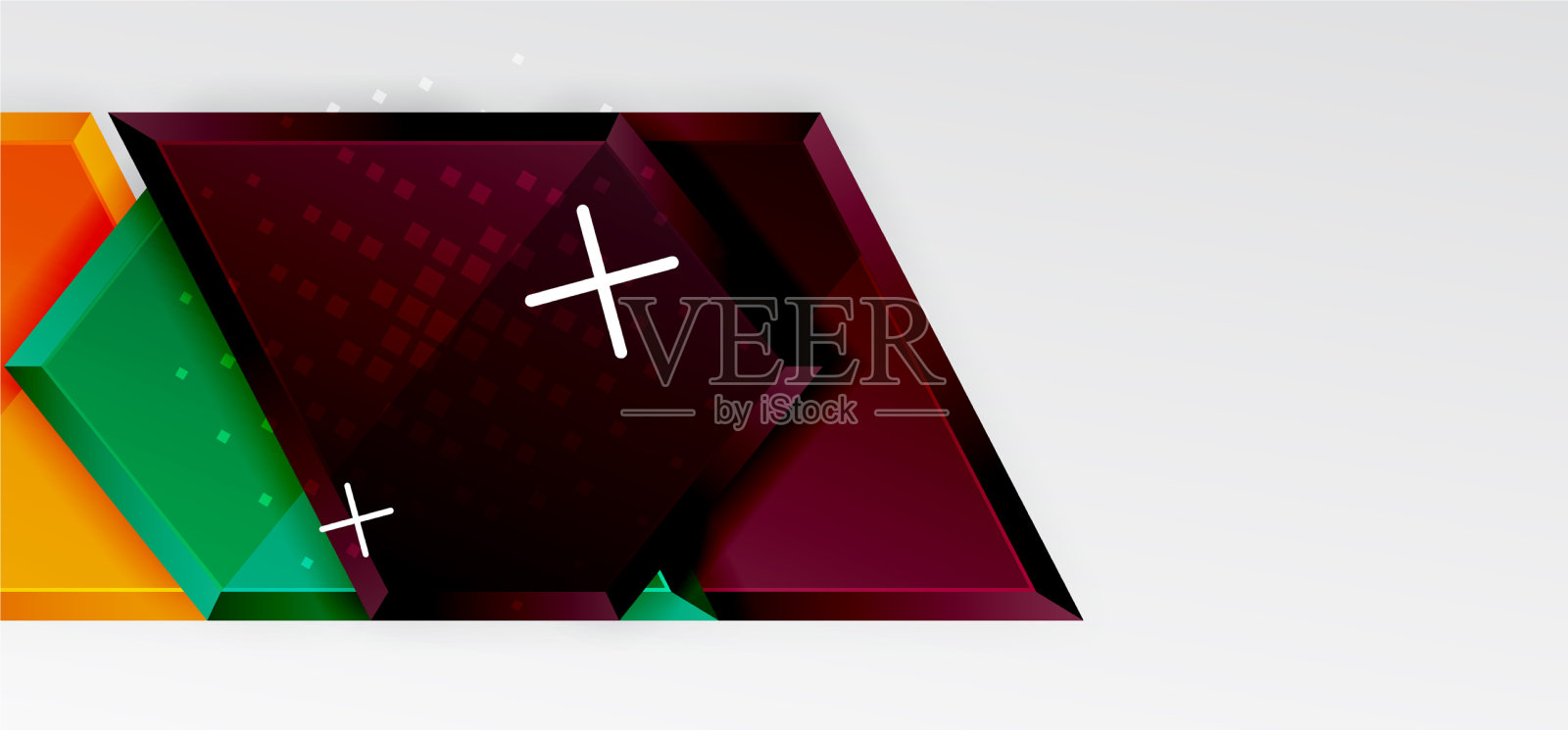 金属光泽闪亮的几何形状与3d效果插画图片素材