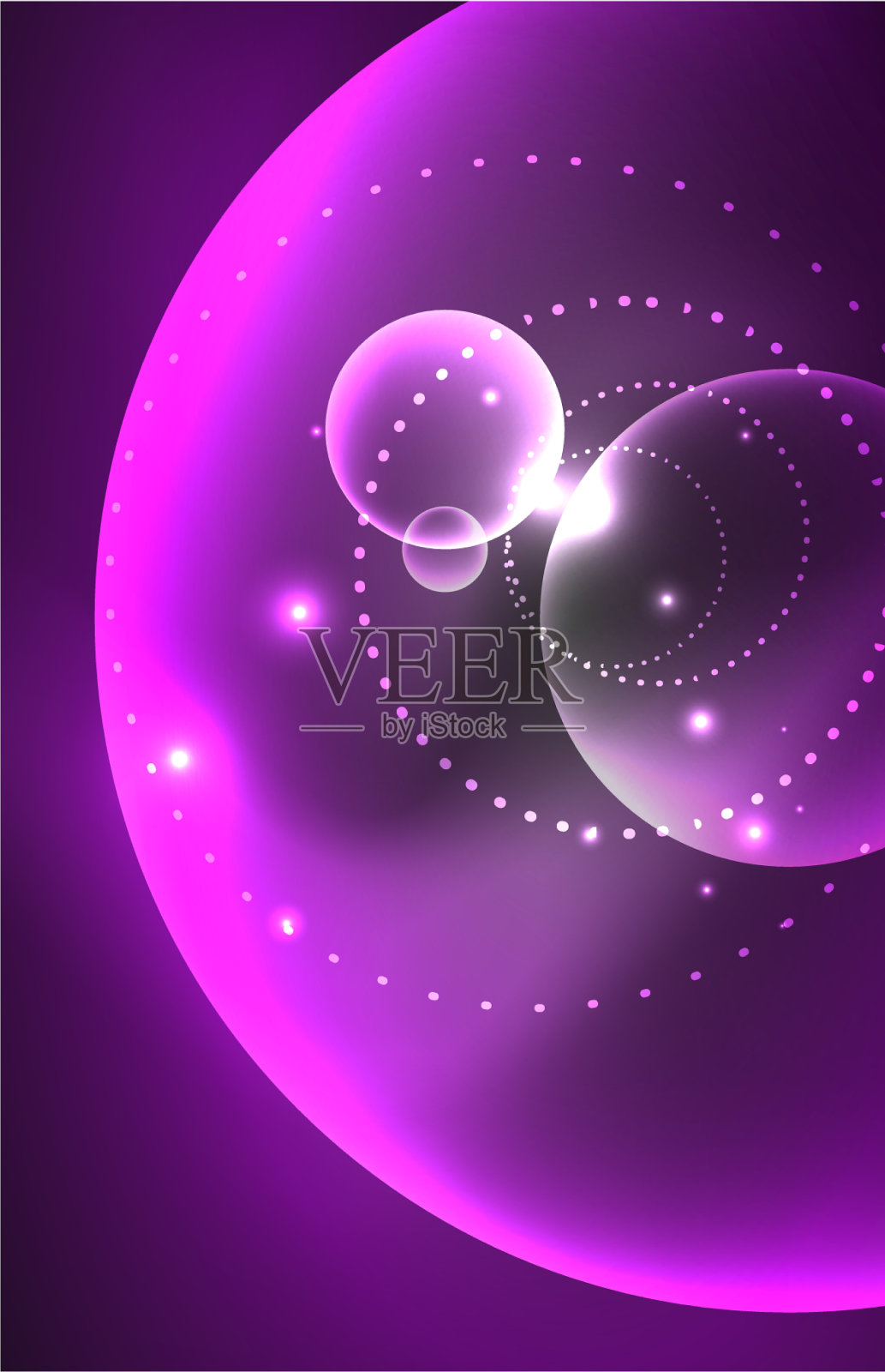 霓虹灯闪闪发光透明发光的圆与光插画图片素材