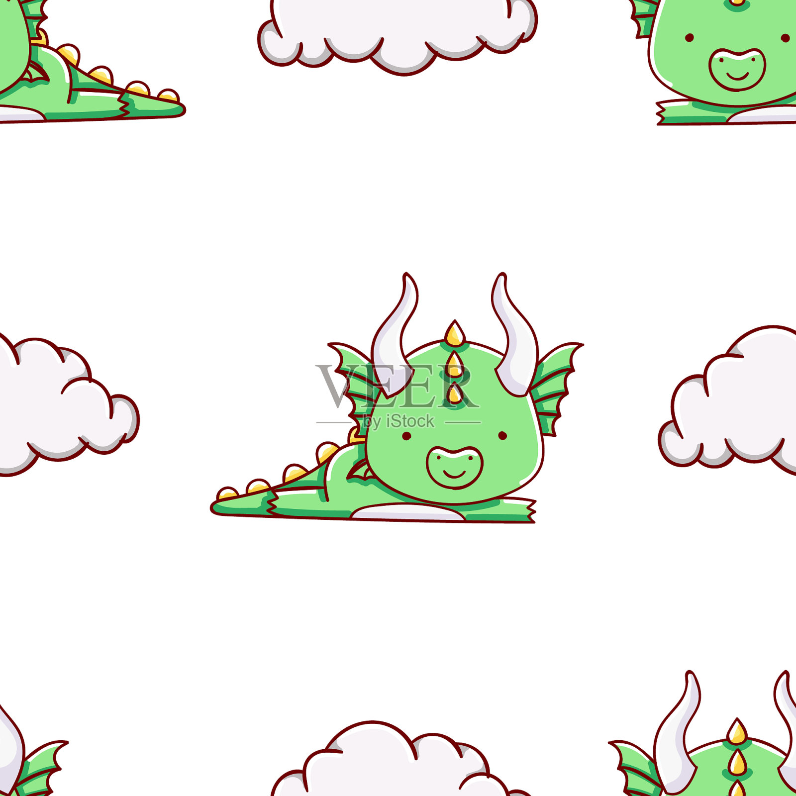 简单无缝图案可爱可爱手绘插画图片素材