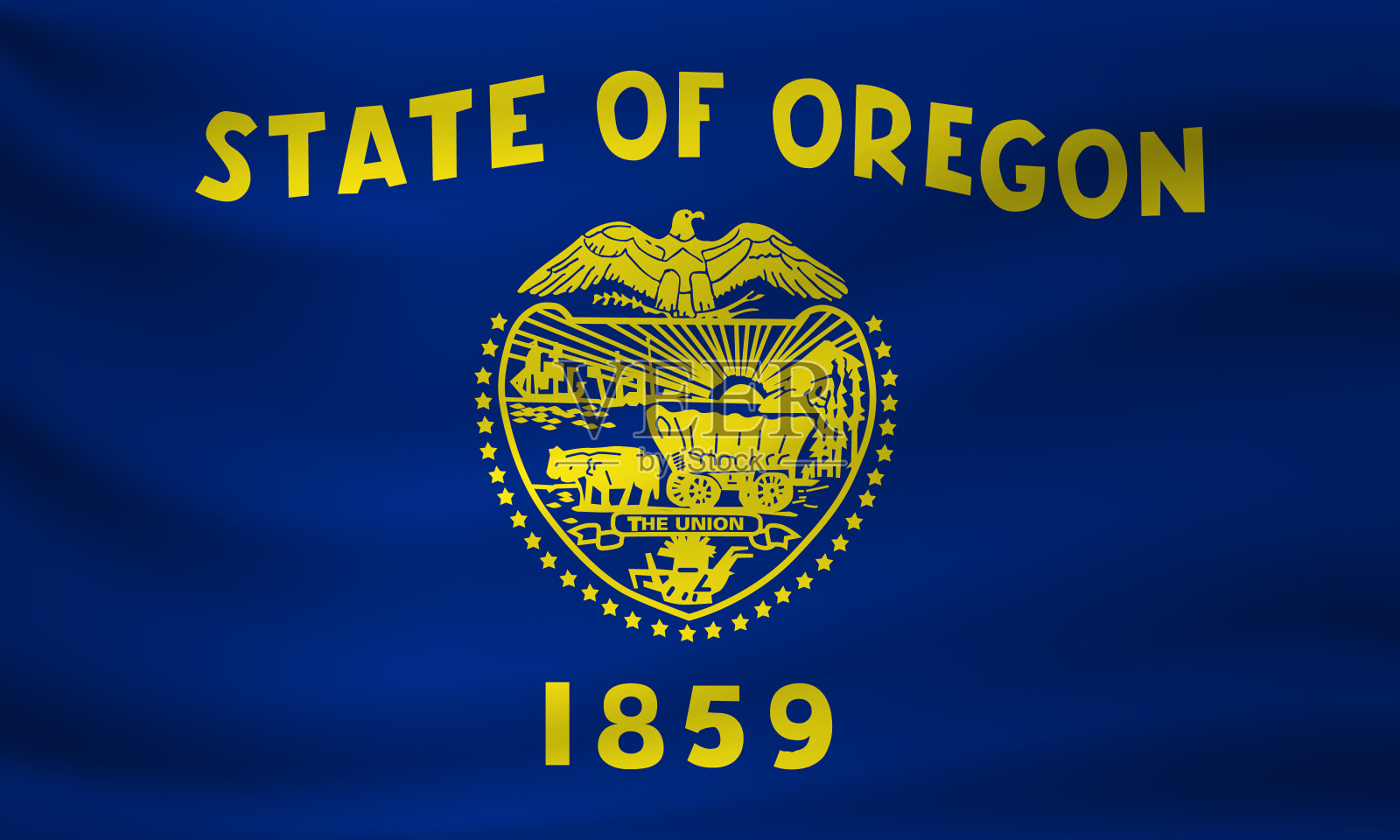 挥舞着国旗俄勒冈州插画图片素材