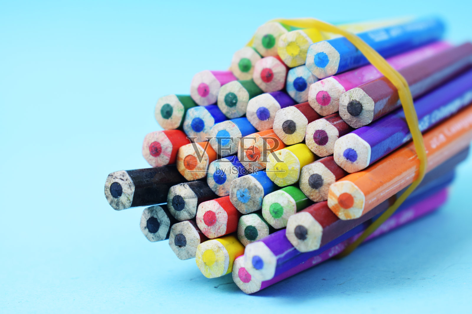 彩色平铺背景与工艺用品学校彩色铅笔返校(61)照片摄影图片