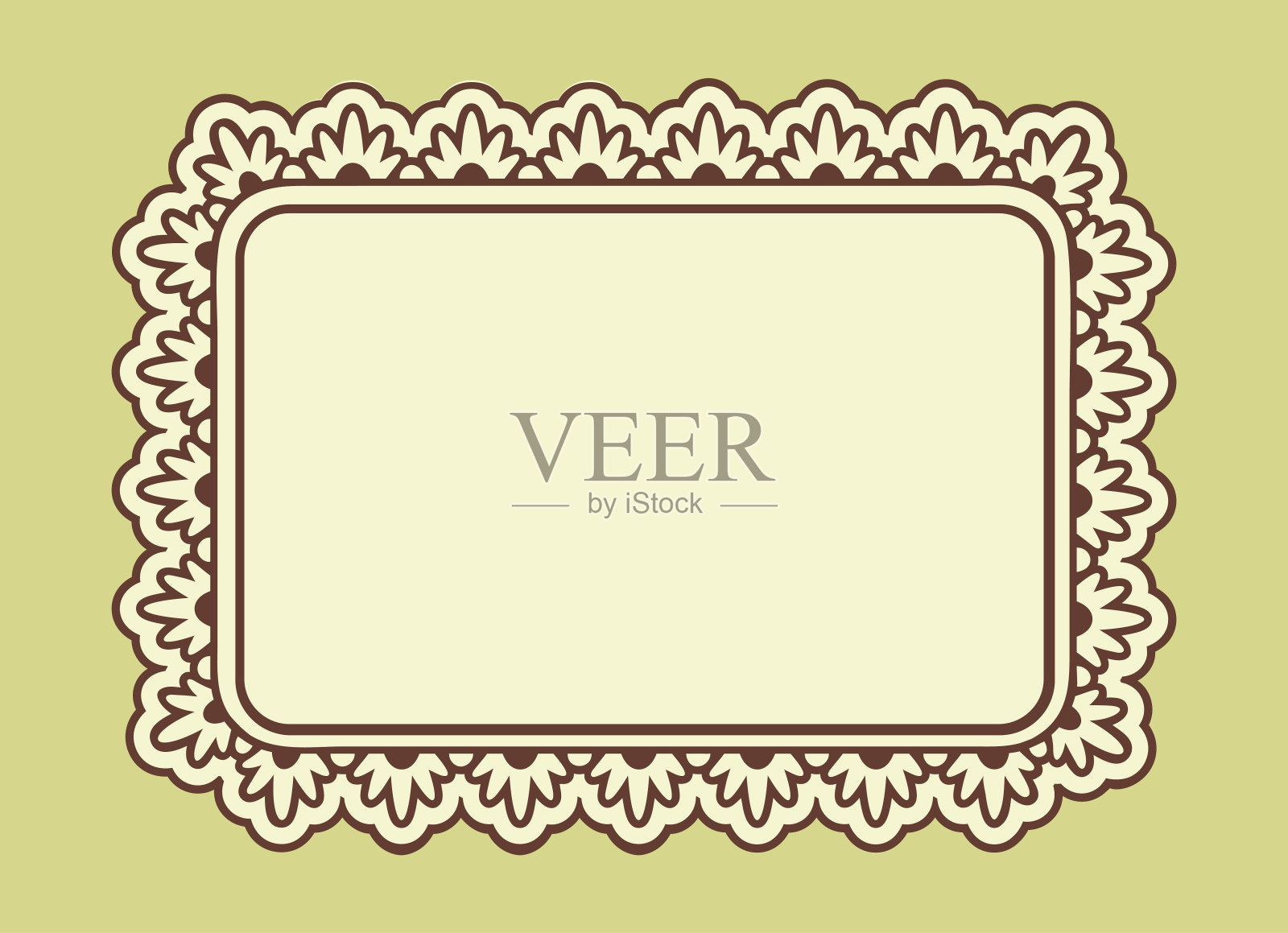 观赏花长方形框插画图片素材