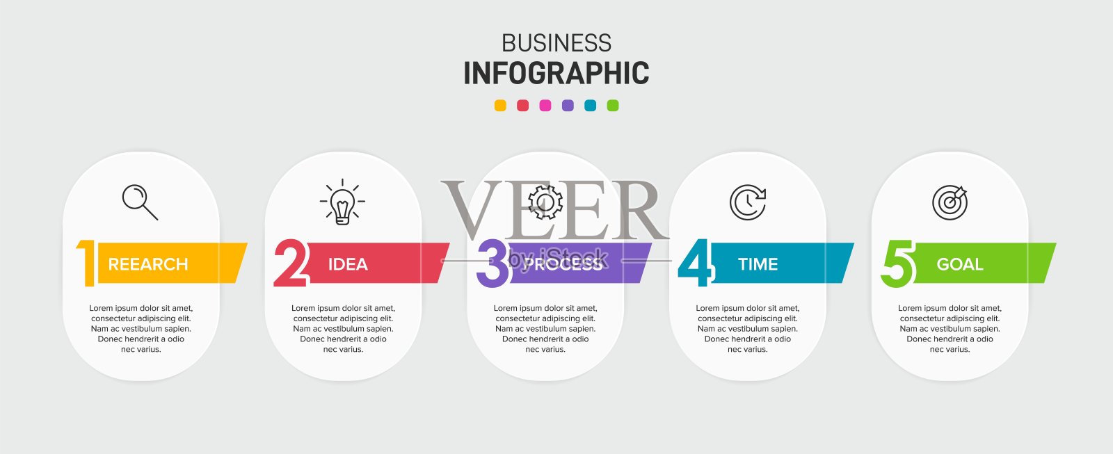 信息图形设计与图标和5个选项或步骤。细线的向量。信息图的业务概念。可用于信息图形，流程图，演示文稿，网站，横幅，印刷材料。插画图片素材