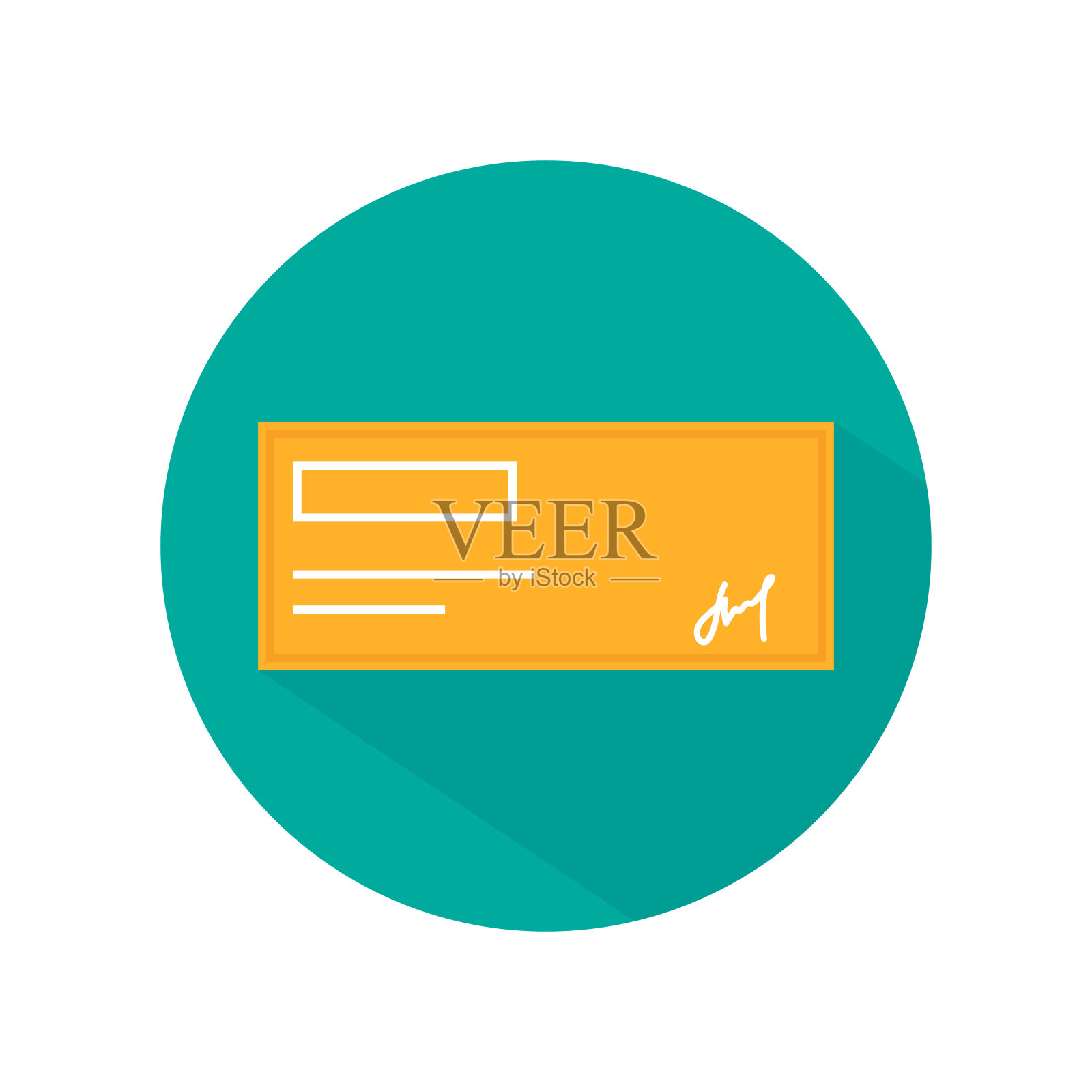 支票簿图标孤立的白色背景。矢量插图。插画图片素材