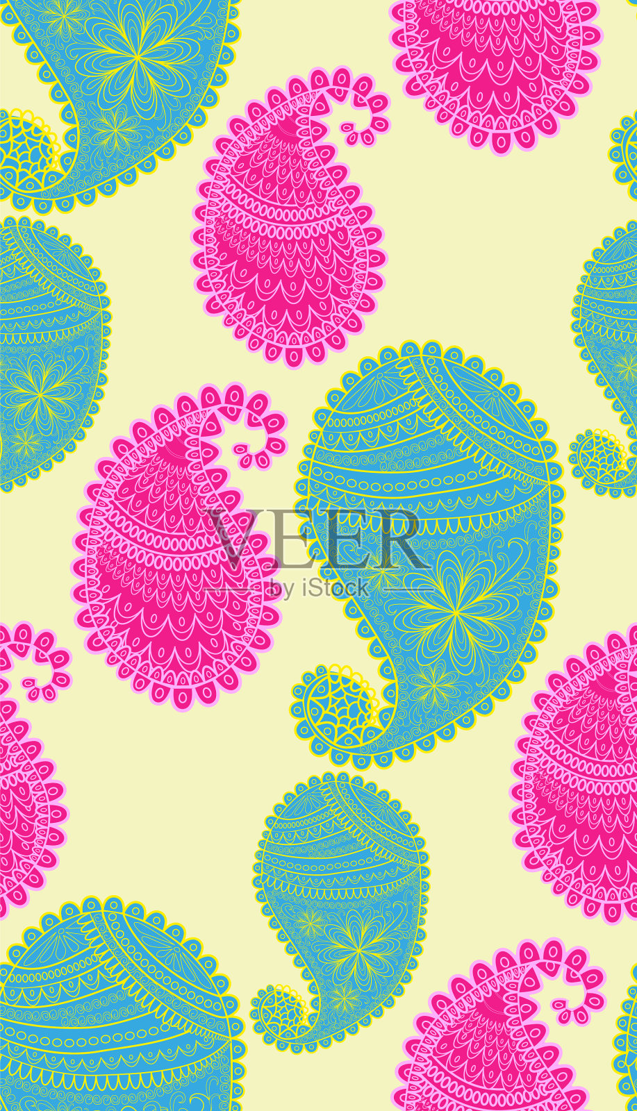 土耳其黄瓜，东方图案无缝装饰插画图片素材