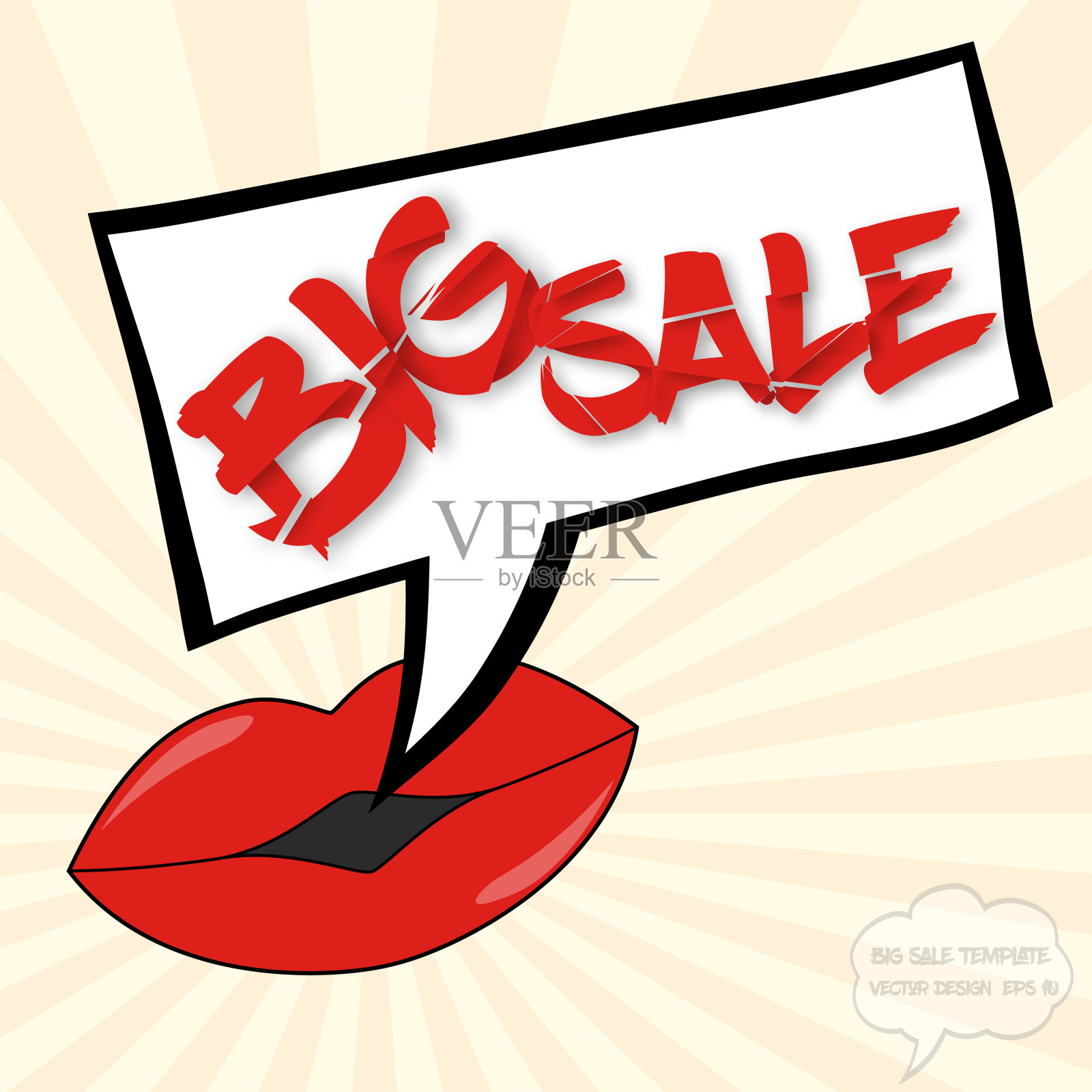 大的销售理念与嘴唇设计元素图片