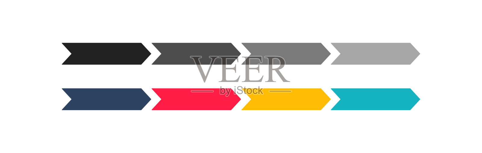 箭头丝带，简单的设计孤立图标集，为您的设计在矢量平面插画图片素材