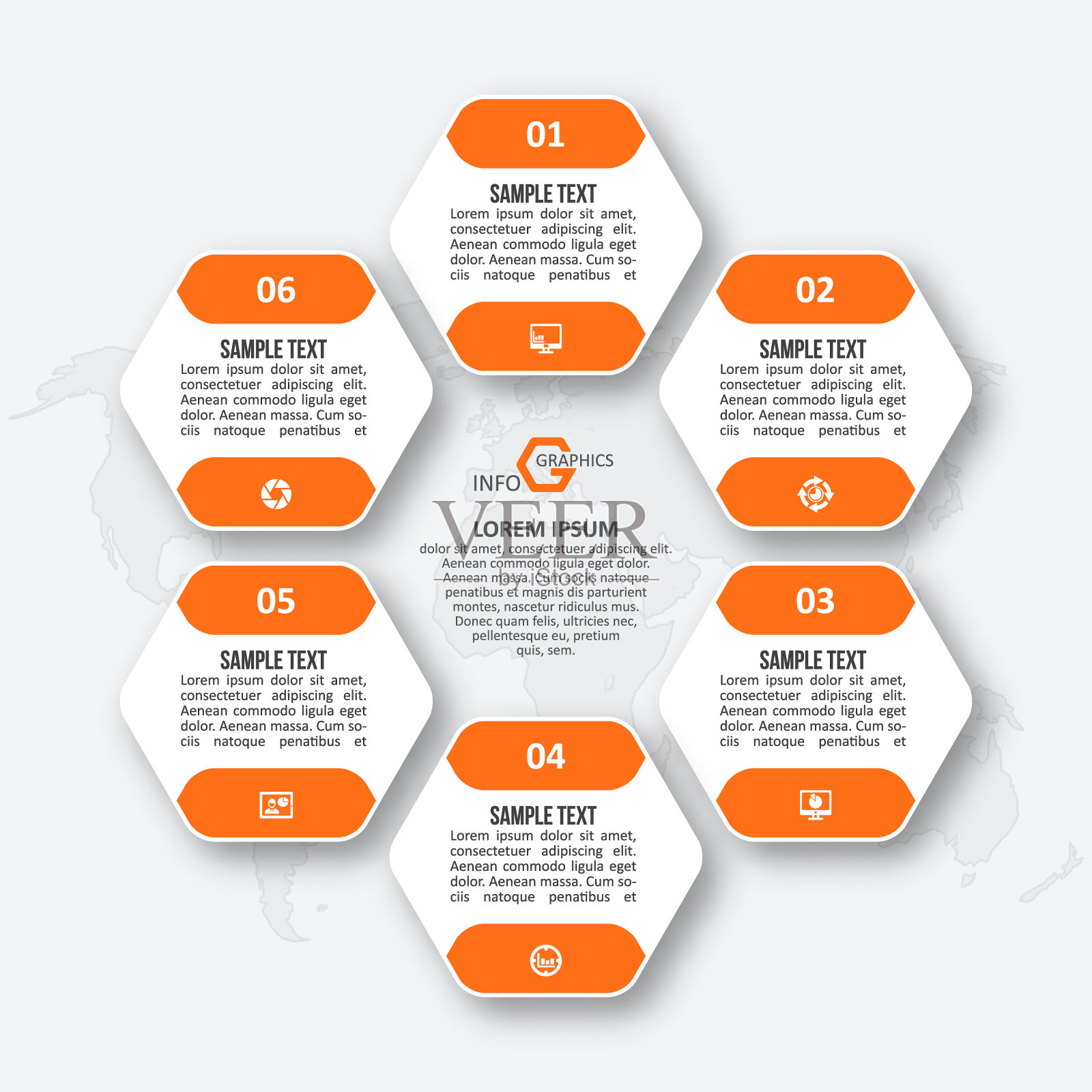 摘要三维纸张信息图。业务模板。矢量图插画图片素材
