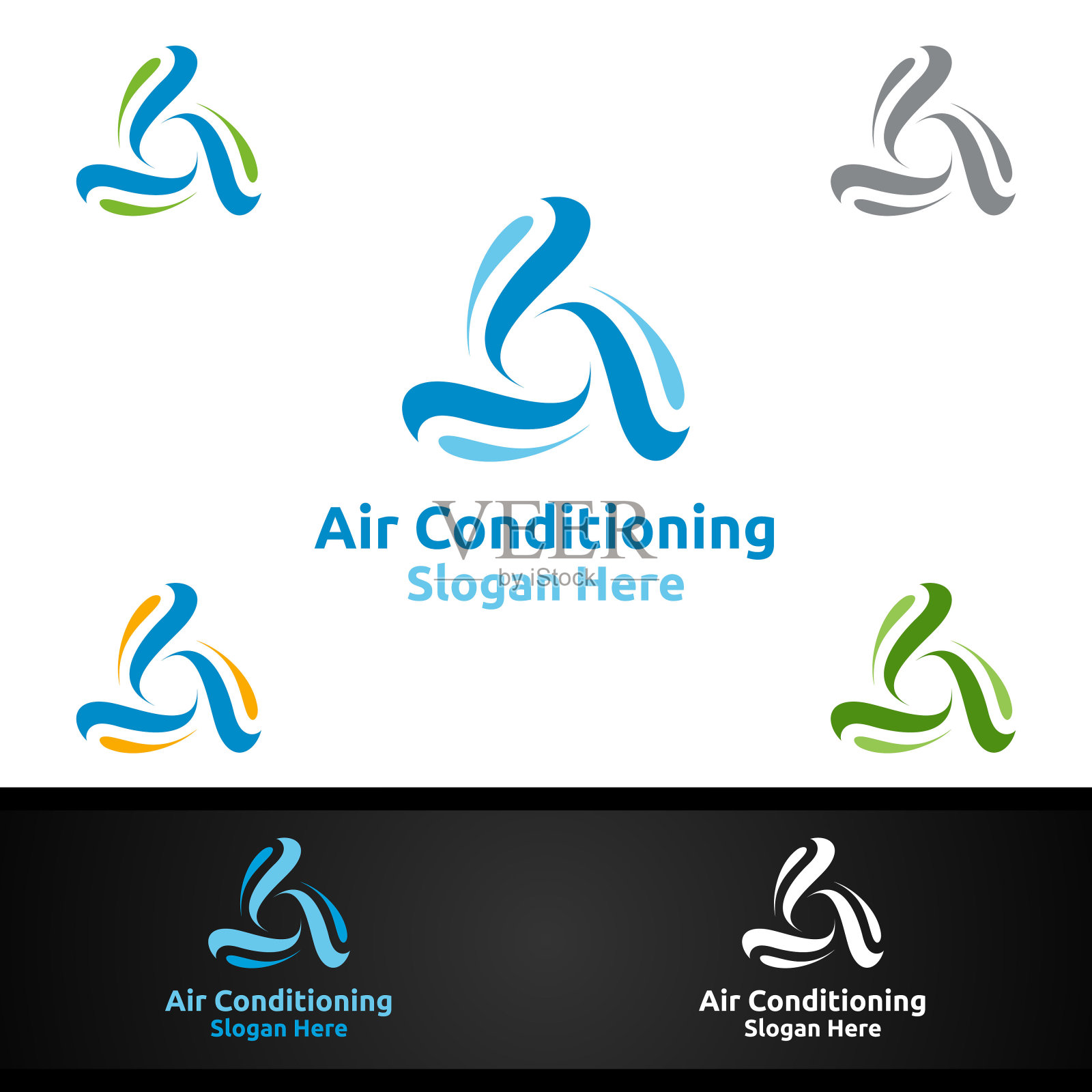 空调和供暖服务符号插画图片素材