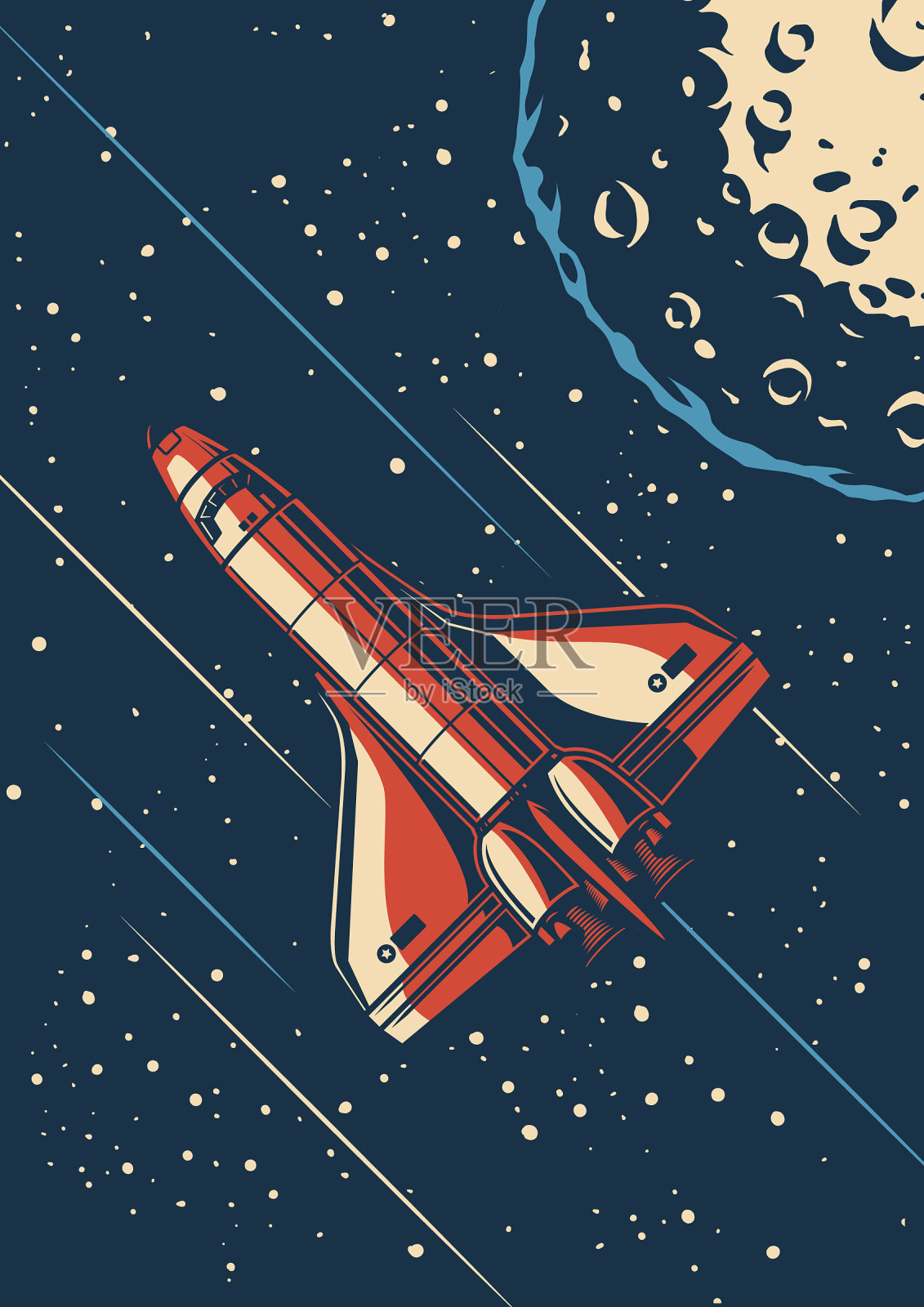 复古的太空探索海报插画图片素材