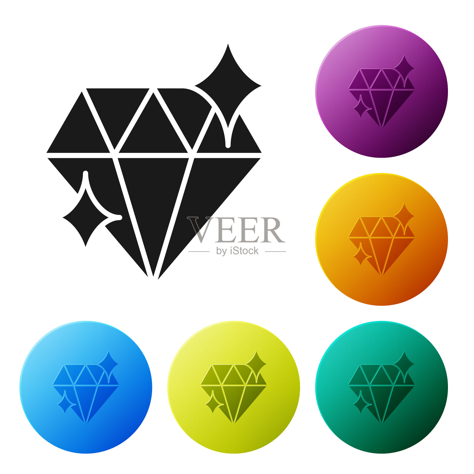 黑色钻石图标孤立在白色背景图标素材