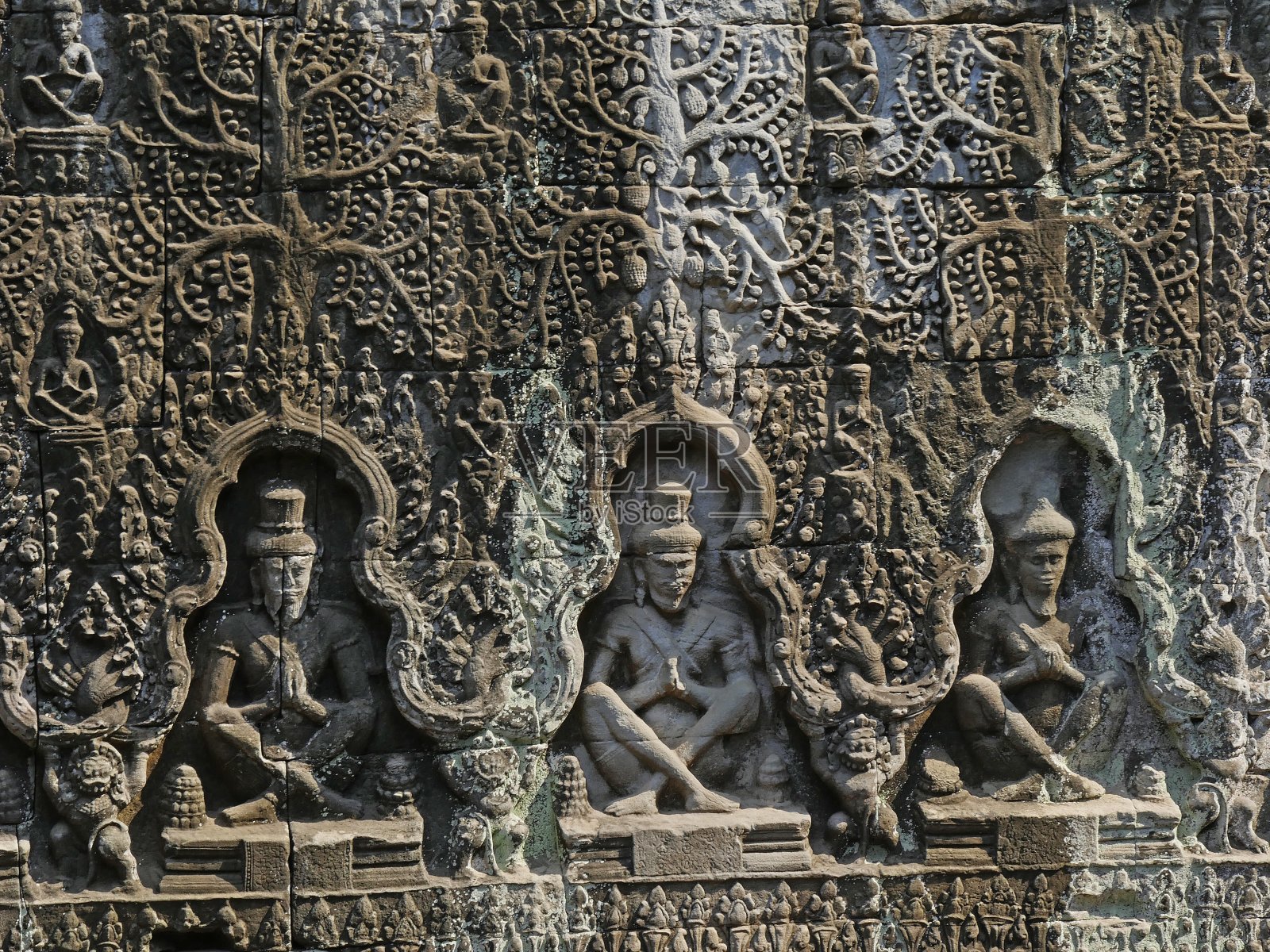 柬埔寨暹粒省的普瑞汗寺，吴哥窟庙宇建筑群于1192年被联合国教科文组织列为世界遗产，由柬埔寨国王耶耶跋摩七世于1191年建造照片摄影图片