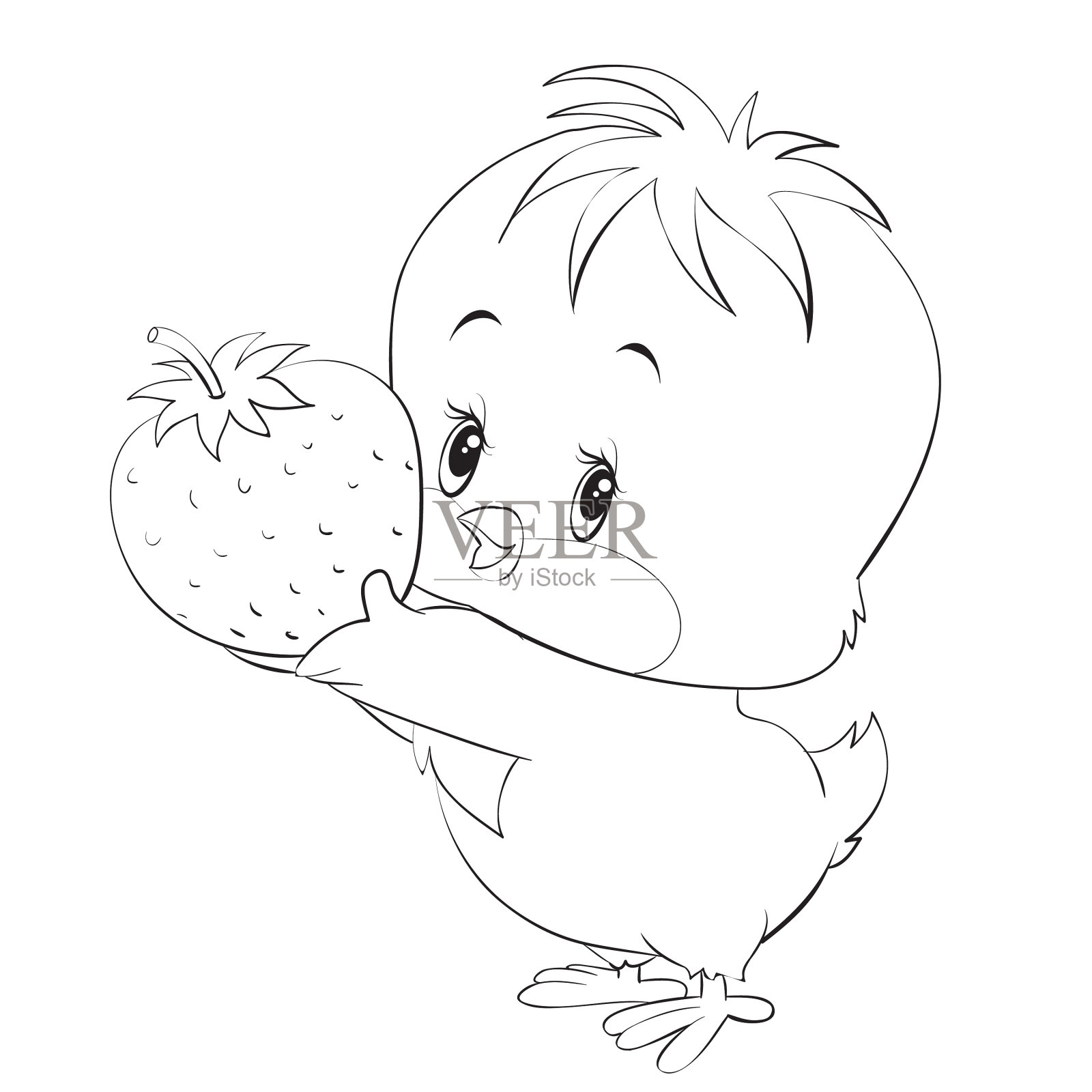 卡通风格的可爱鸡大设计元素图片