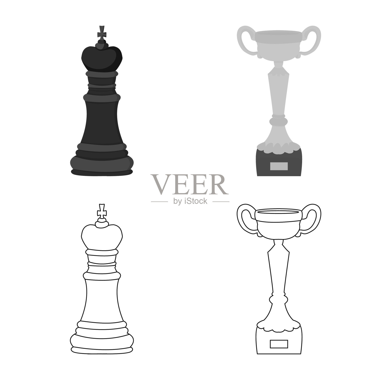 孤立的对象将军和瘦图标插画图片素材